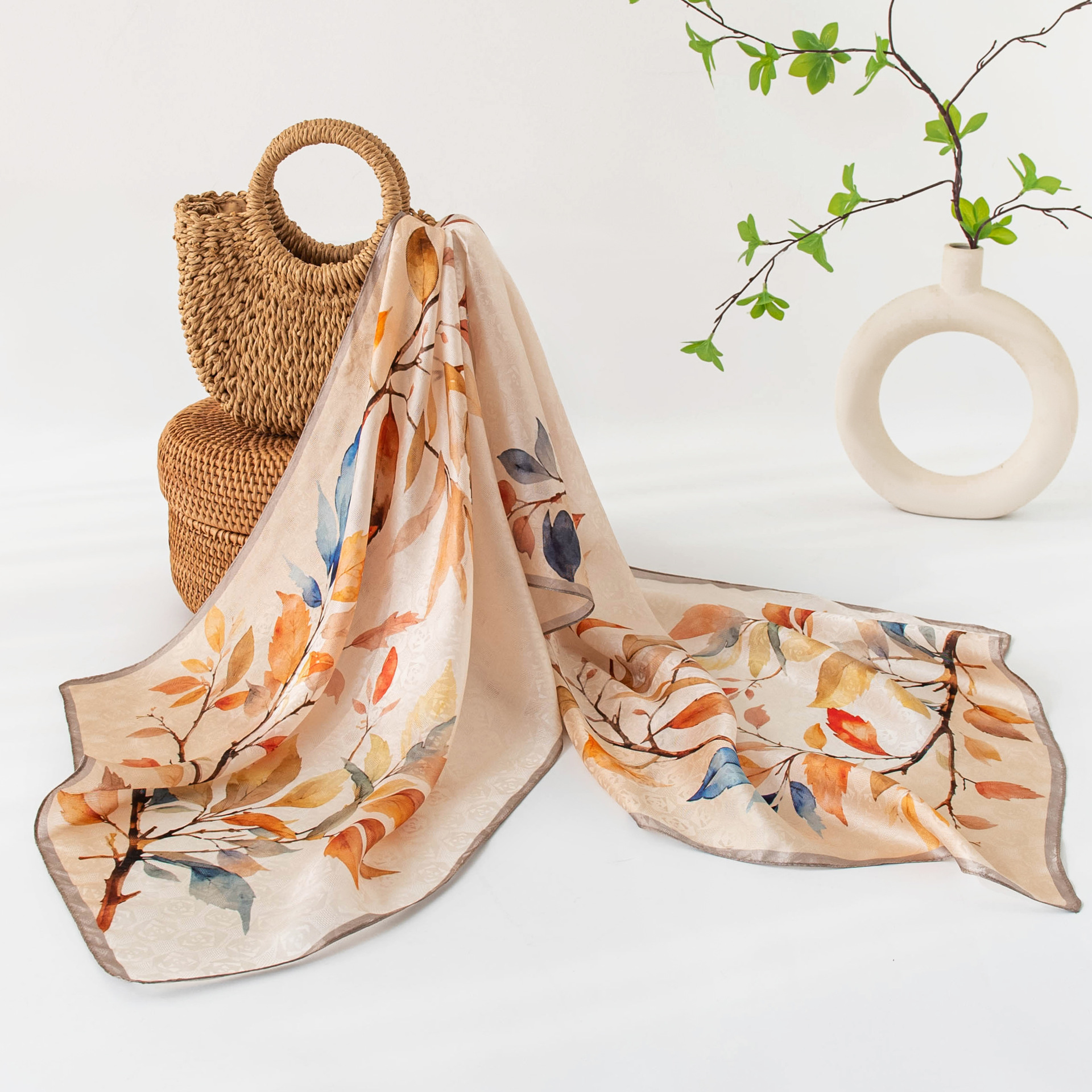 The Mulberry Silk Long Scarf with Wrap Design - Image 2