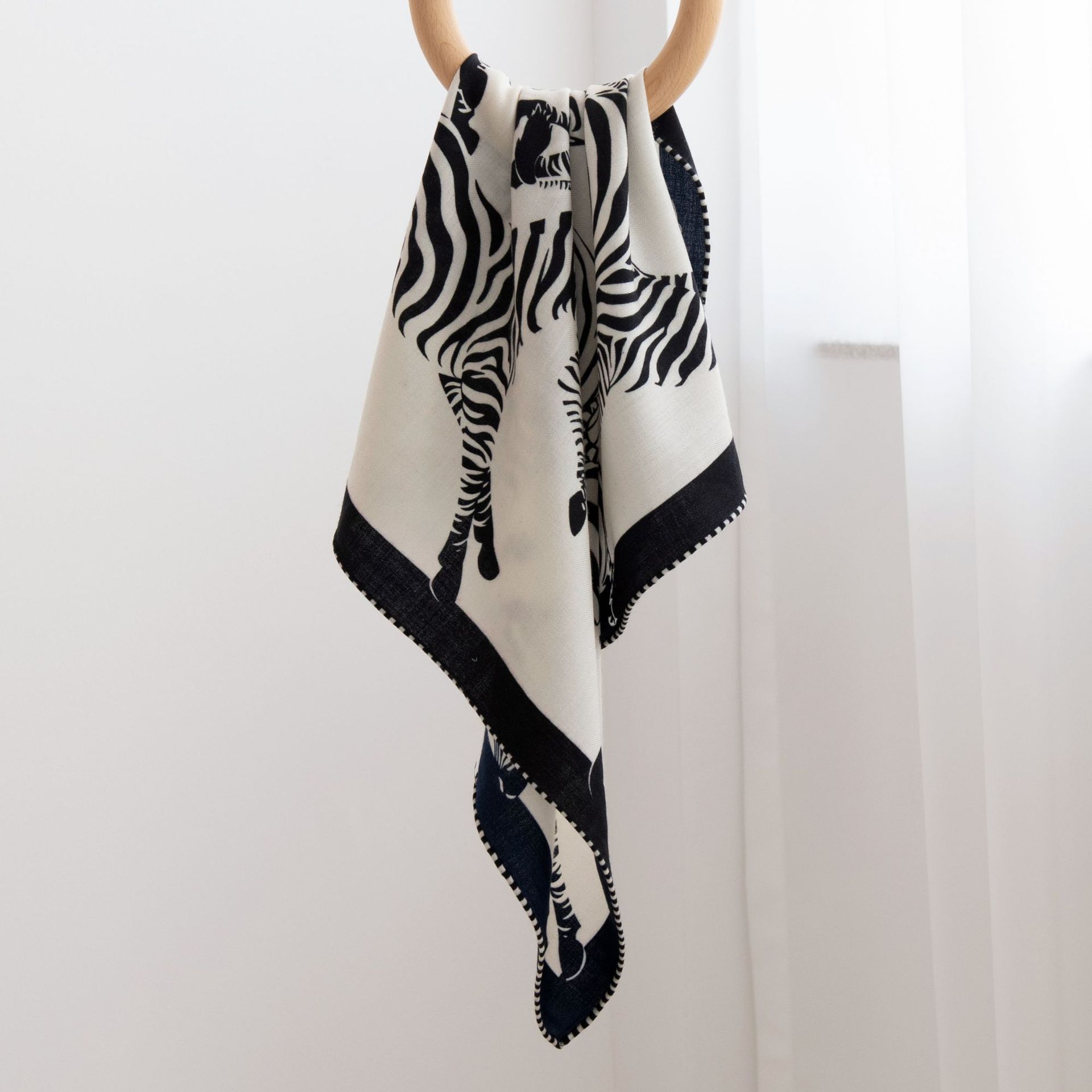 The Silk Wool Zebra Square Scarf