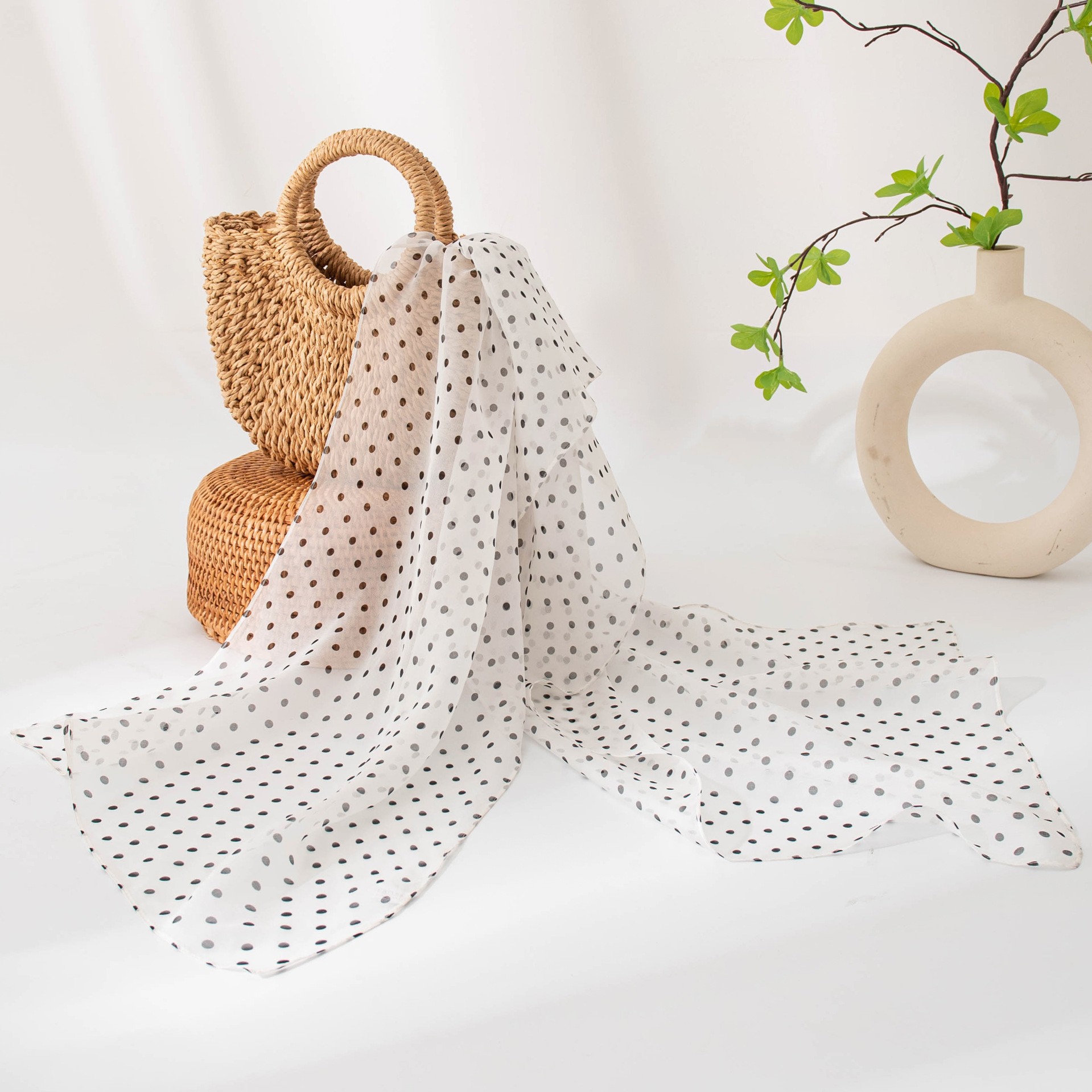 FHZ25-9835-2 White Polka Dots