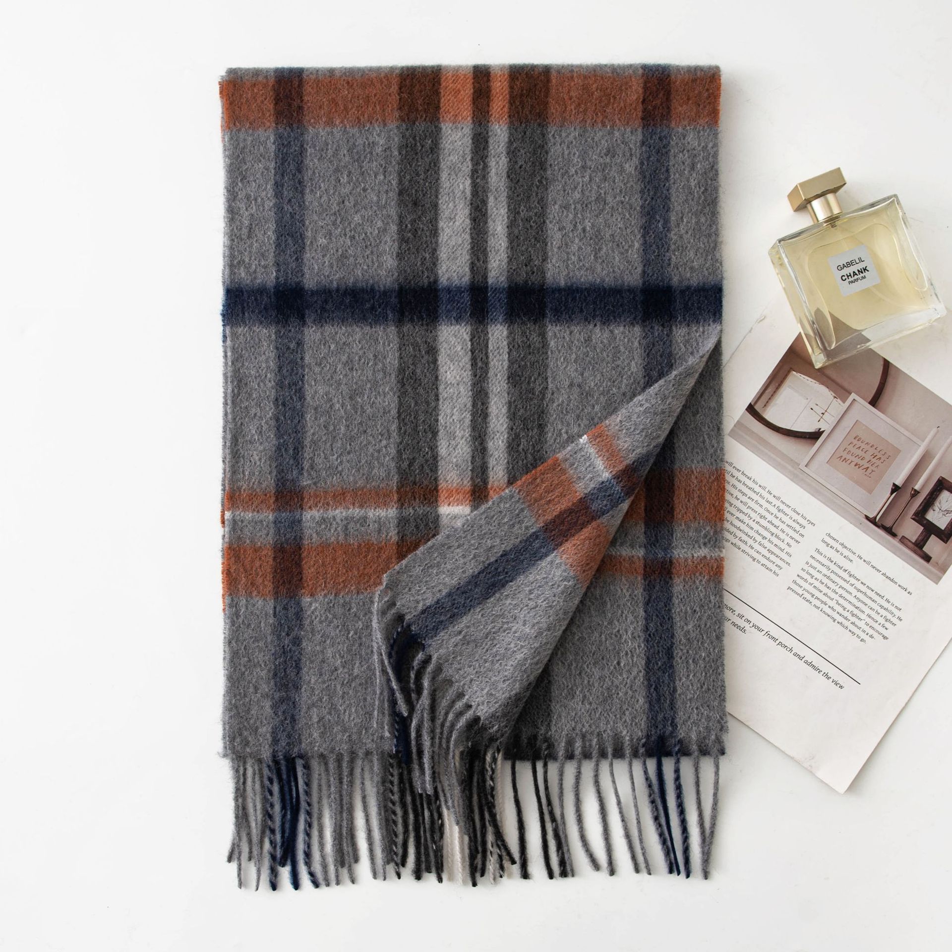 The Pure Cashmere Plaid Shawl Wrap - Image 5