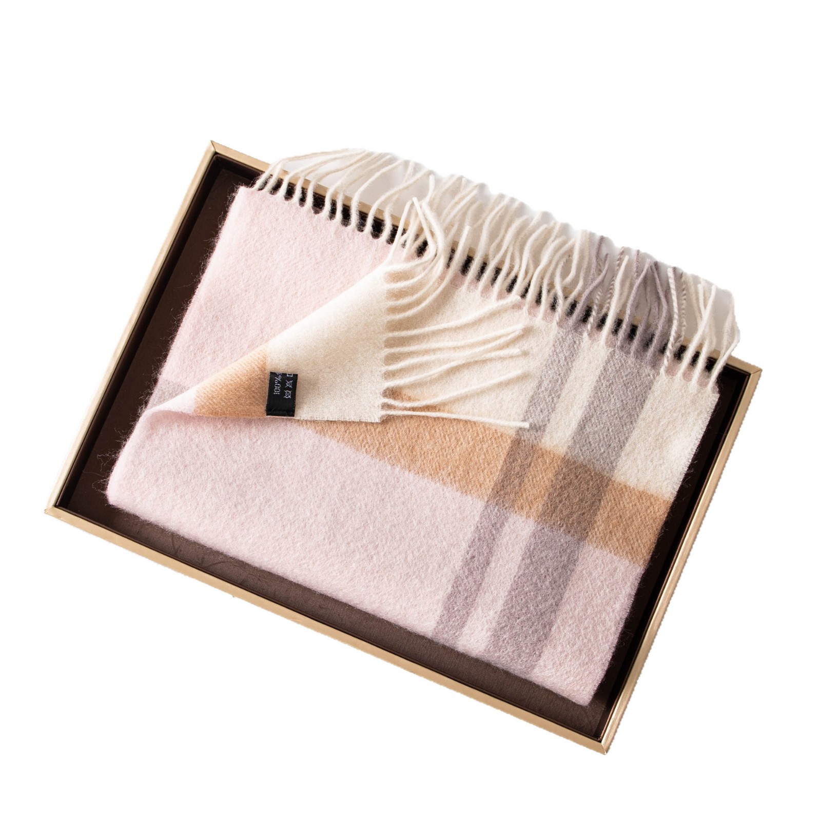 The 100% Wool Plaid Fringe Scarf - Image 5
