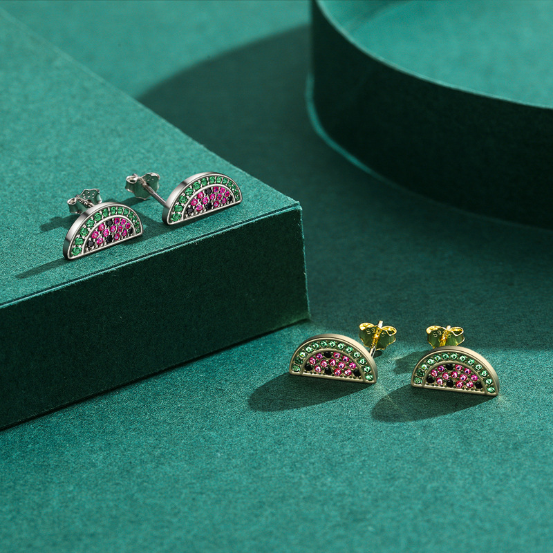 The S925 Sterling Silver Watermelon Earrings - Image 4