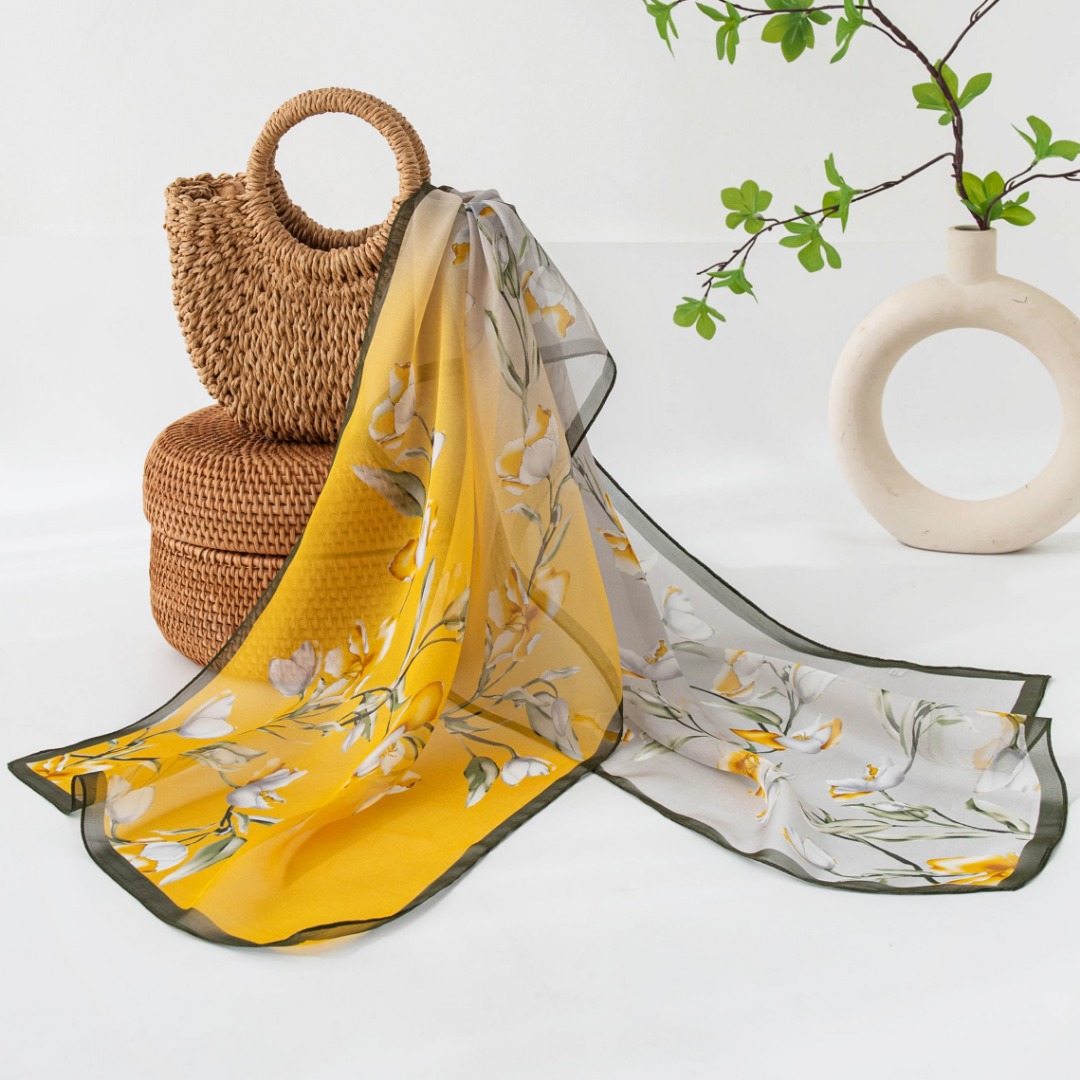 The Printed Mulberry Silk Long Shawl - Image 2