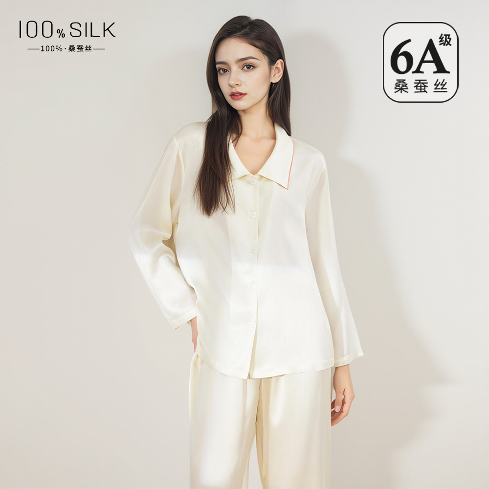 The 100% Mulberry Silk Long Sleeve Pajama Set - Image 3