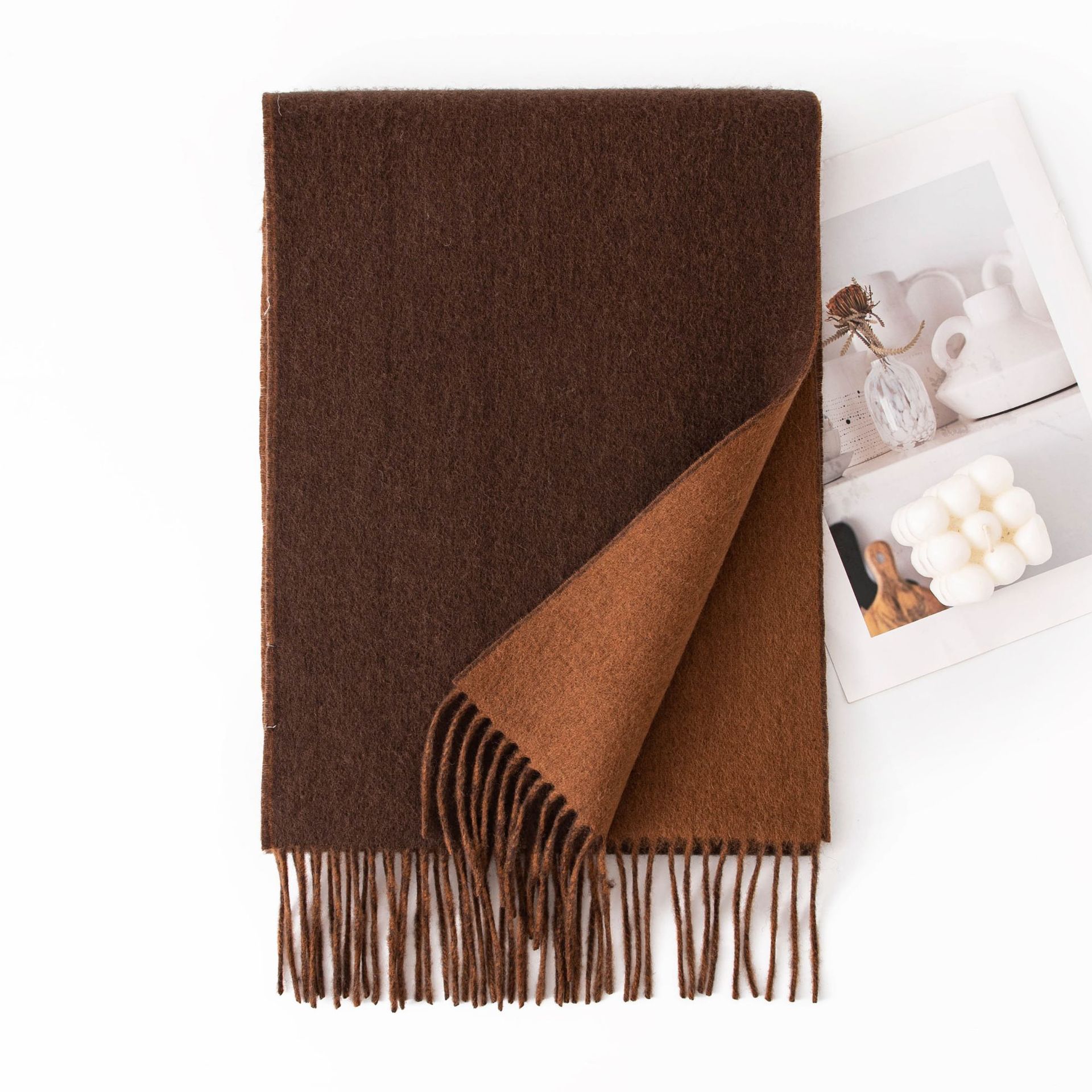 FHY25-7069-9 Double-sided Brown - Yellow Coffee