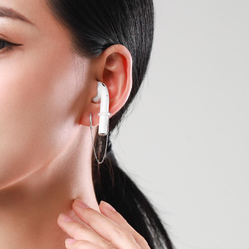 The S925 Sterling Silver Ear Cuff with AirPods Design - Image 2