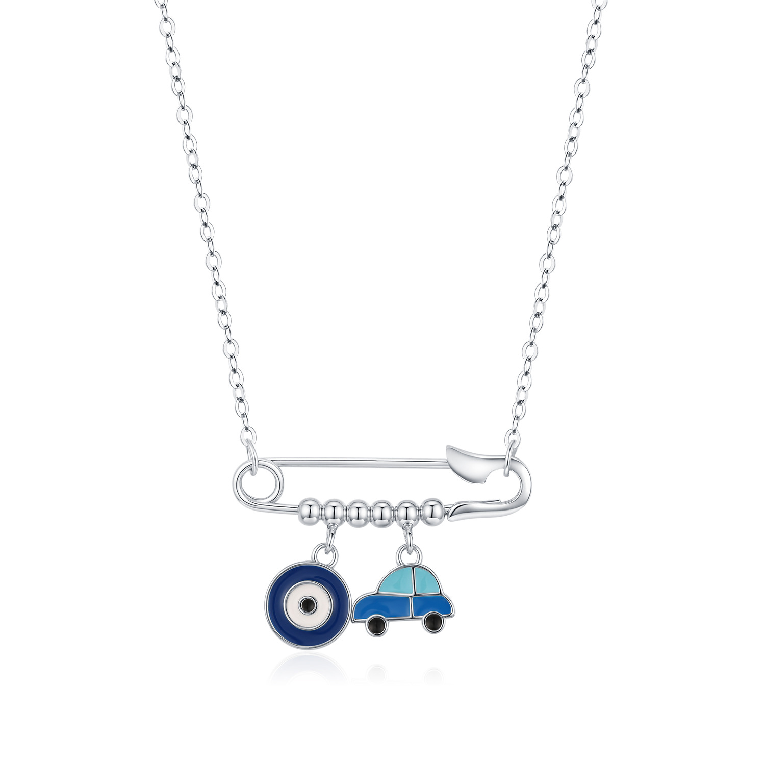 The S925 Sterling Silver Ghost Eye Paperclip Necklace - Image 5