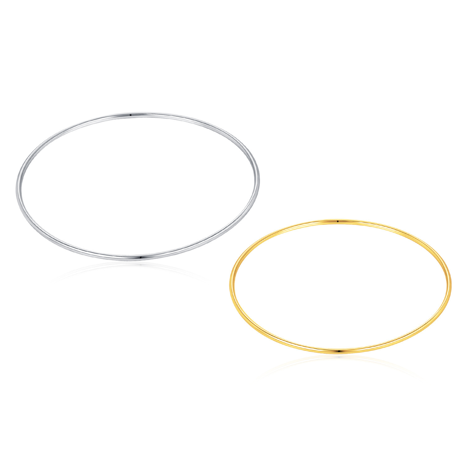 The S925 Sterling Silver Smooth Bangle - Image 5