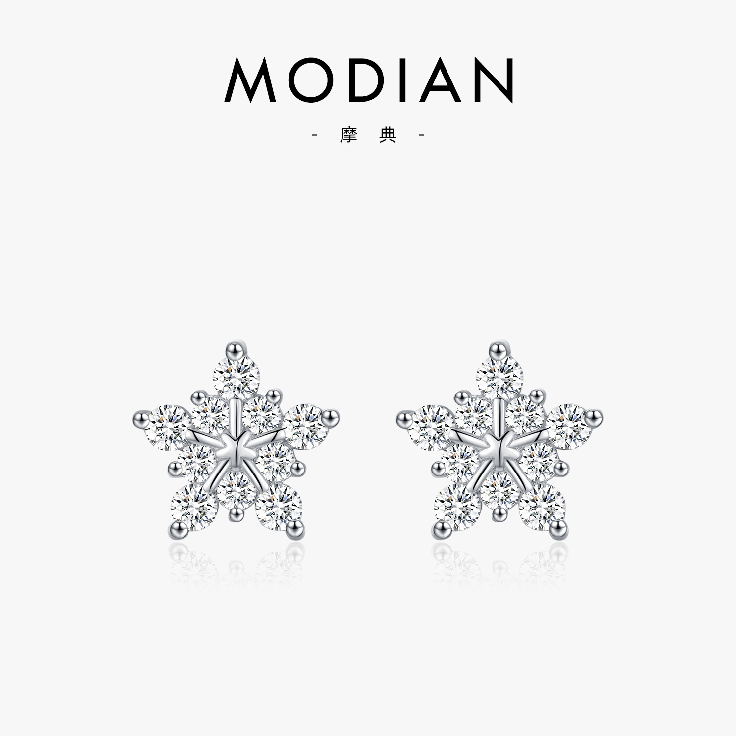 The S925 Silver Moissanite Snowflake Earrings