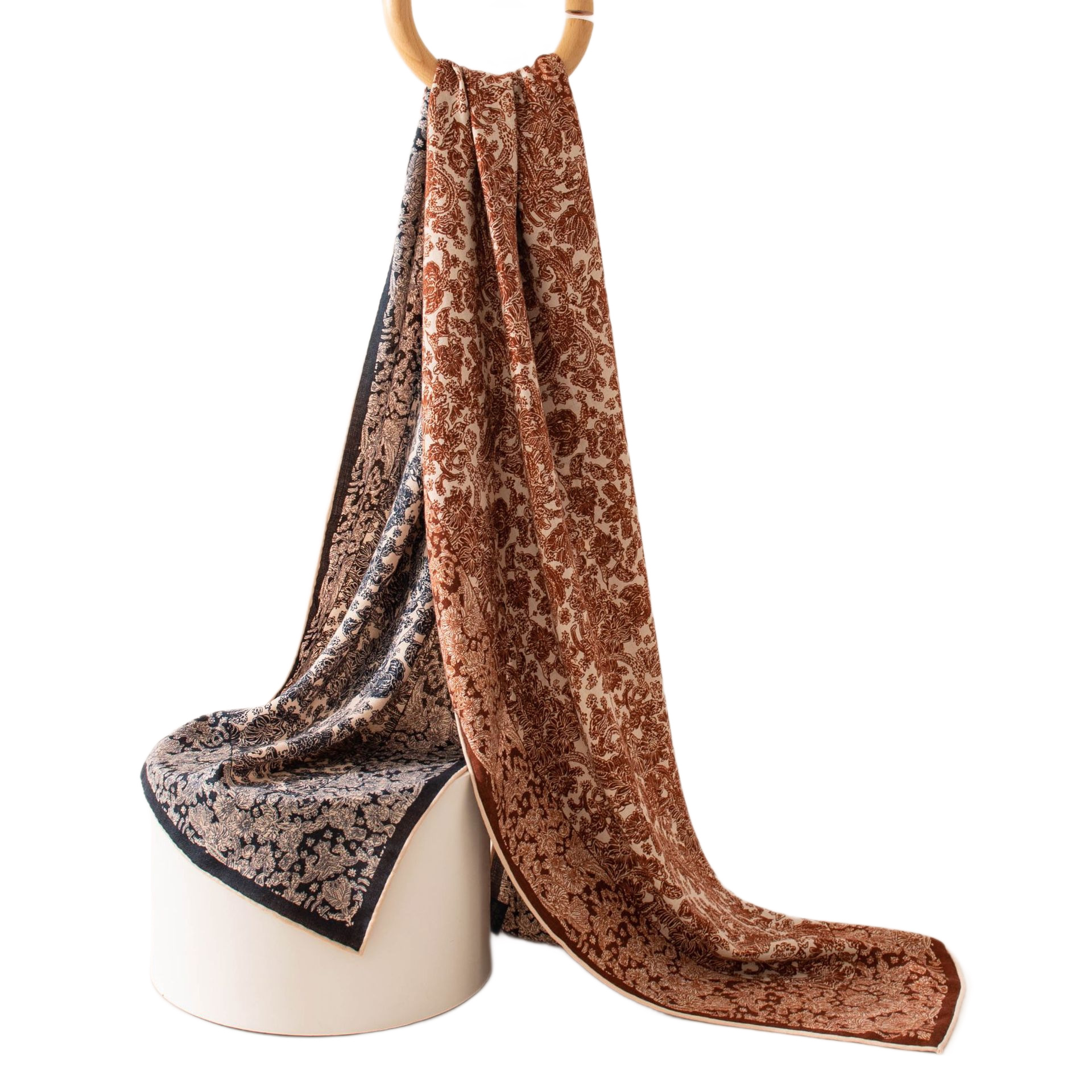 The Hand-Rolled Double-Sided Silk Wool Shawl - Image 5