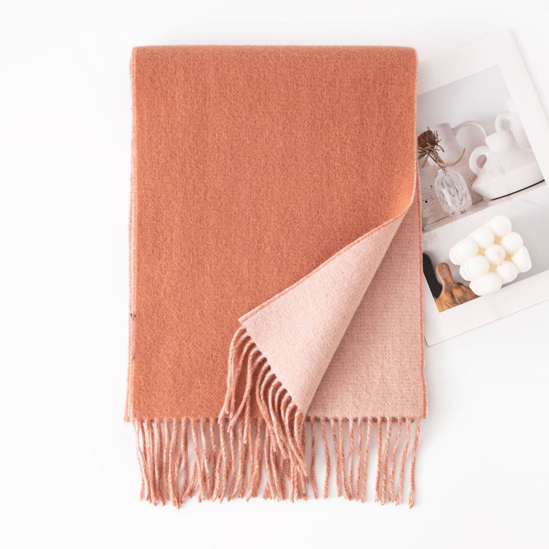FHY25-7069-3 Double-sided Pink Orange - Light Pink