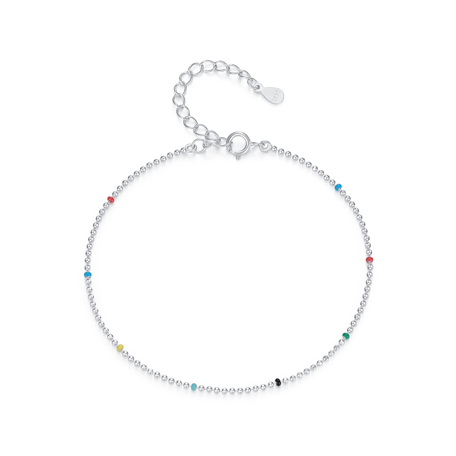 The S925 Sterling Silver Colorful Beaded Bracelet - Image 5