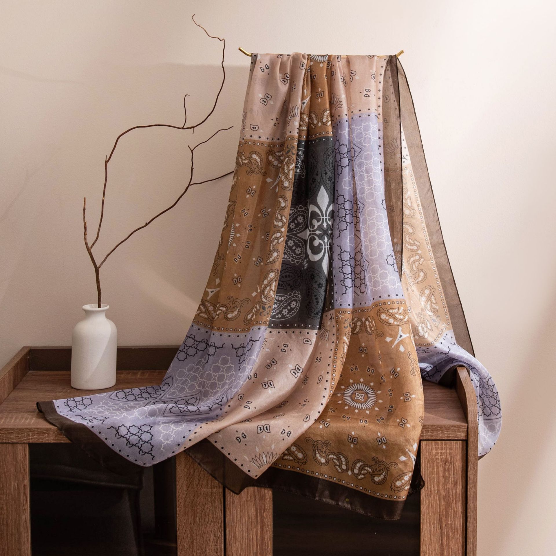 -6 Patchwork Paisley - Camel