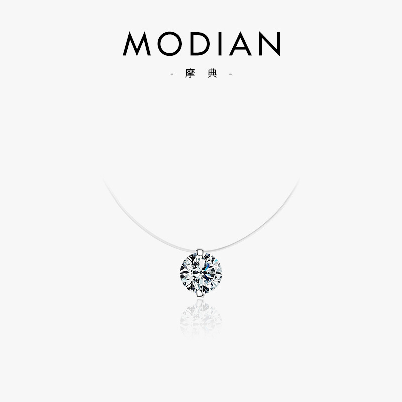 The S925 Sterling Silver Crystal Rhinestone Collarbone Necklace