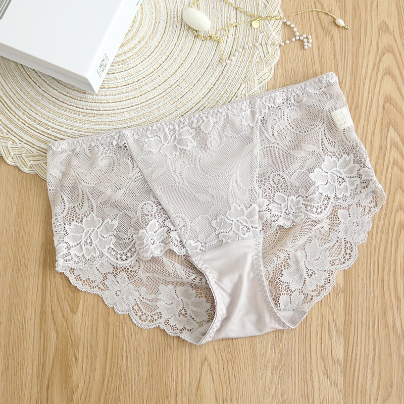 The Silk Knit Lace Trim Mid-Rise Briefs - Image 4
