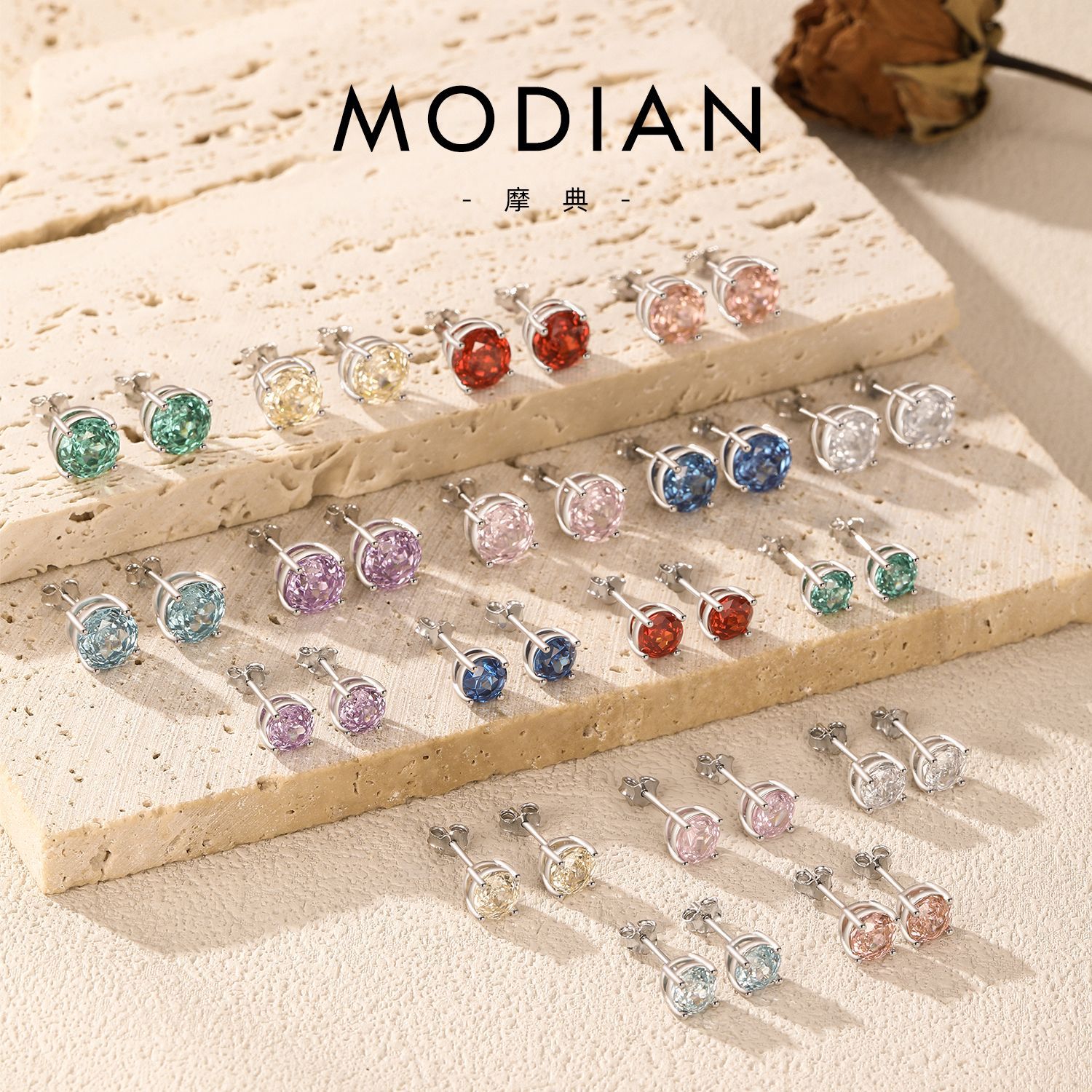 The S925 Silver Rose Cut Cubic Zirconia Ear Cuff Stud Earrings