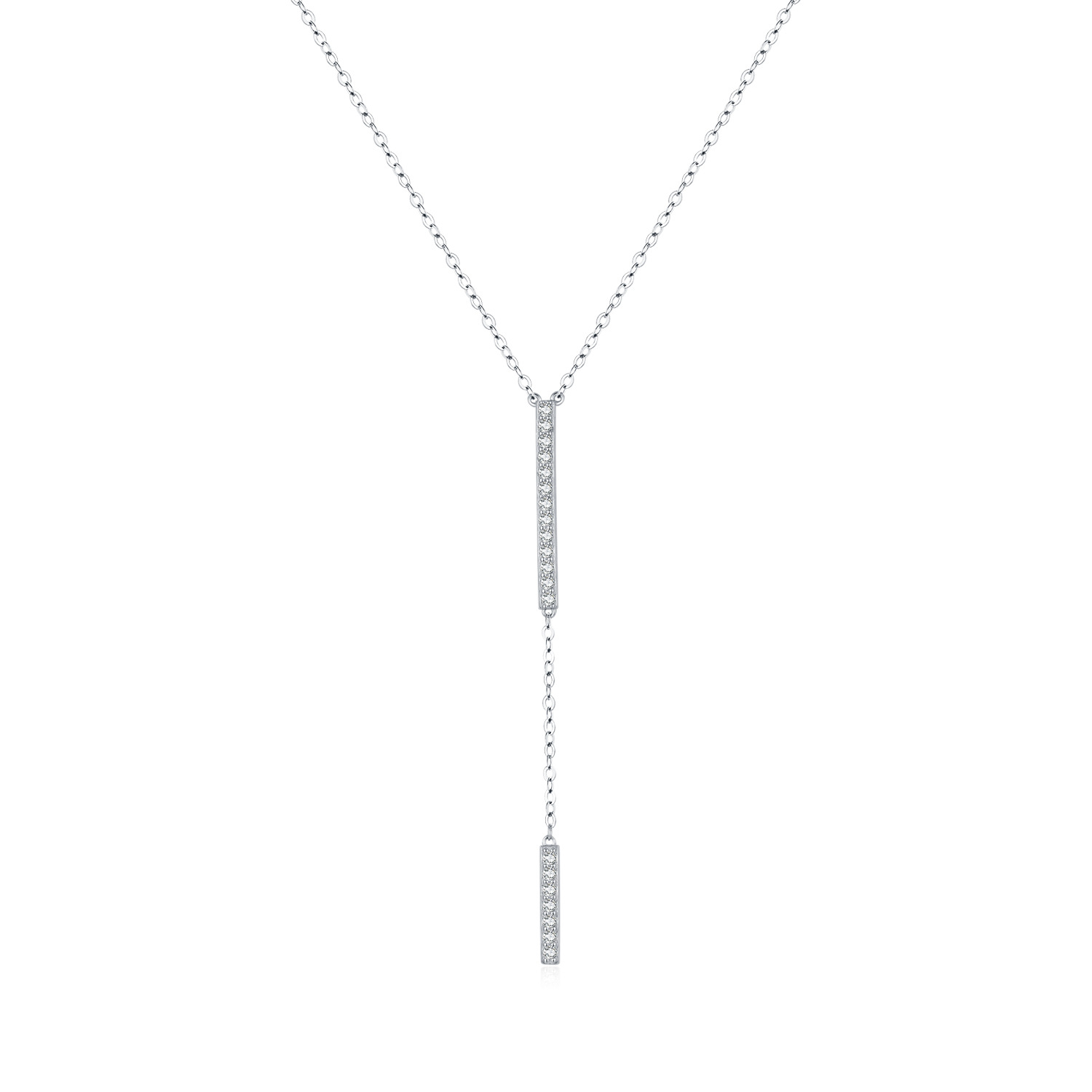 The Full Diamond S925 Sterling Silver Y Chain Necklace - Image 5