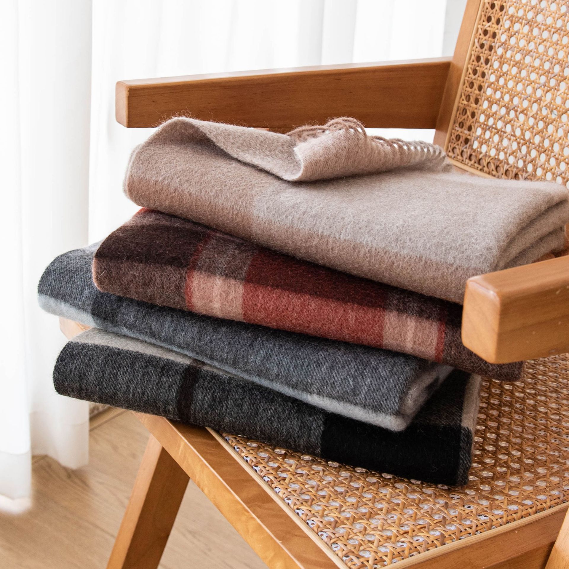 The Cashmere Plaid Scarf Shawl - Image 3