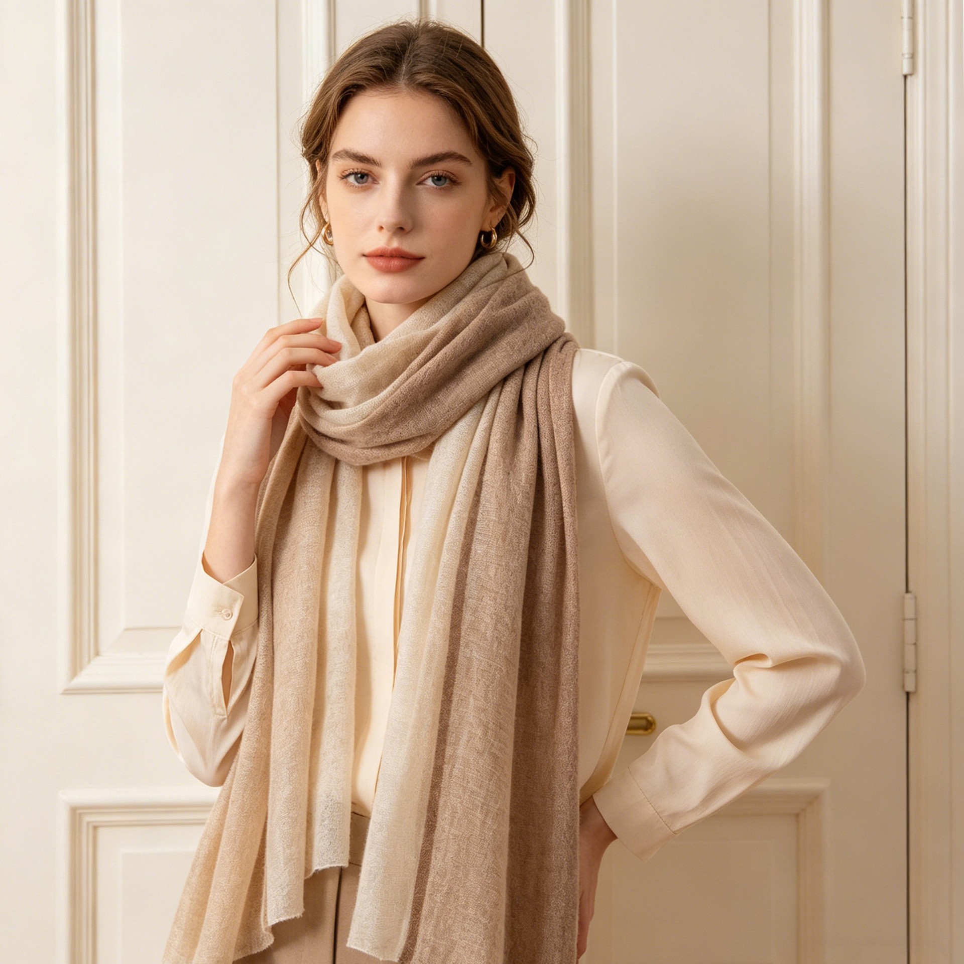 The Lightweight Cashmere Two-Tone Shawl