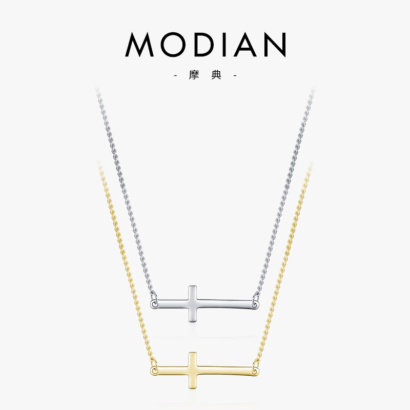 The S925 Sterling Silver Cross Choker Necklace