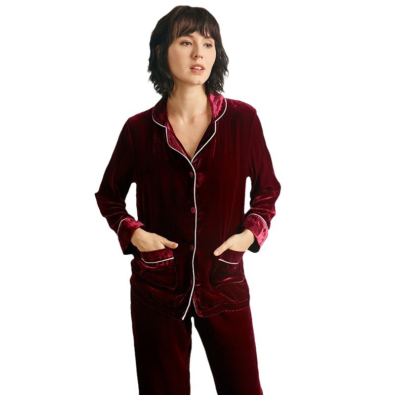 The 100% Mulberry Silk Velvet Pajama Set - Image 5