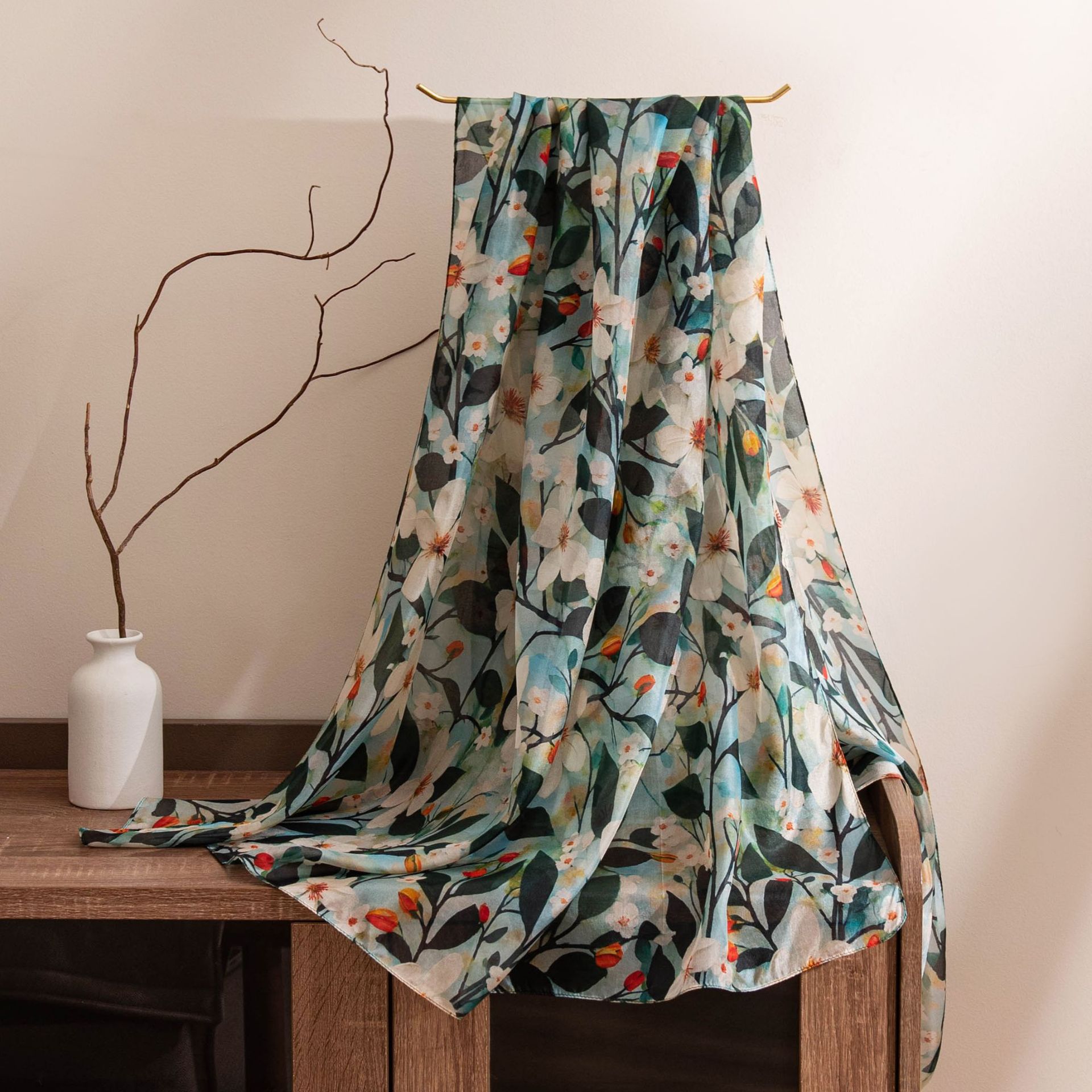 -9 Dark Green Floral Branch