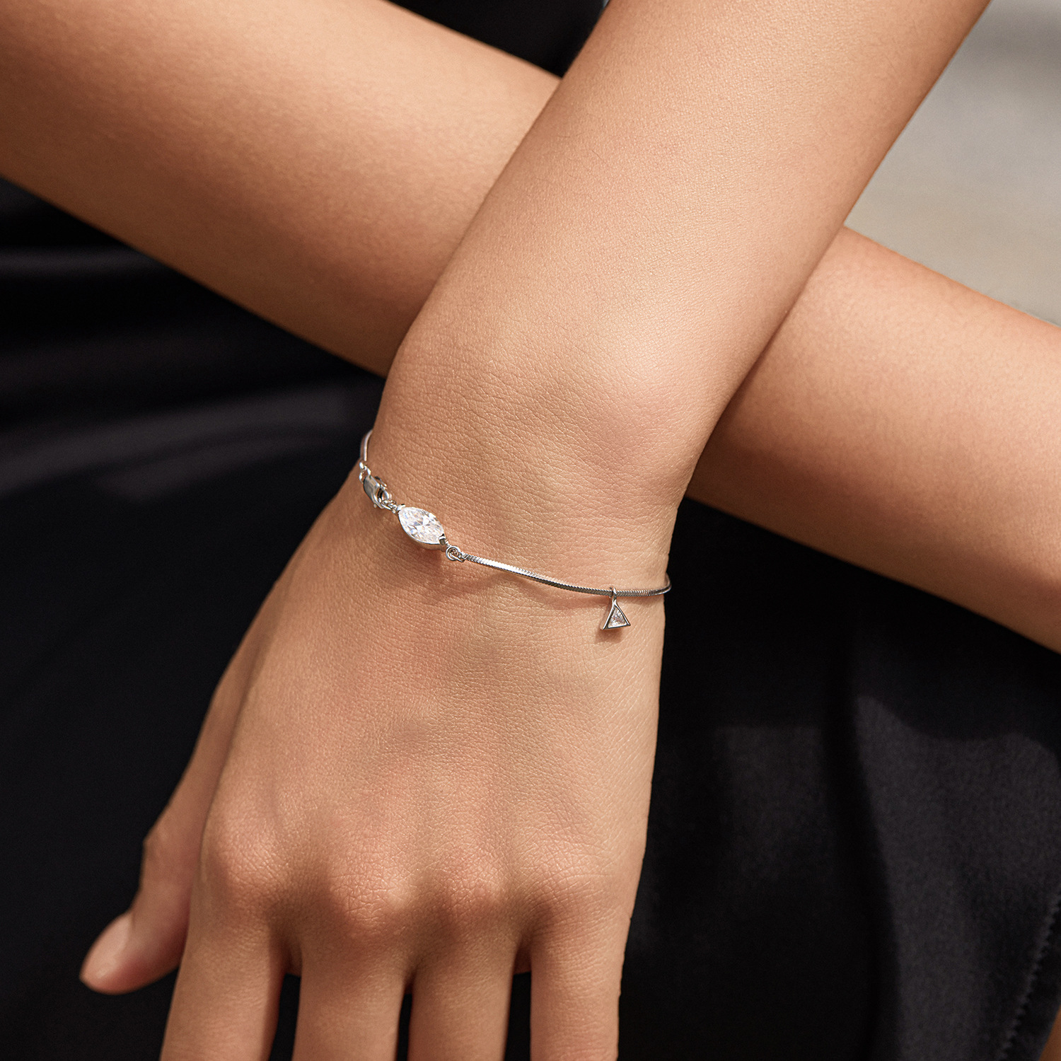 The S925 Silver Marquise Moissanite Bracelet - Image 2