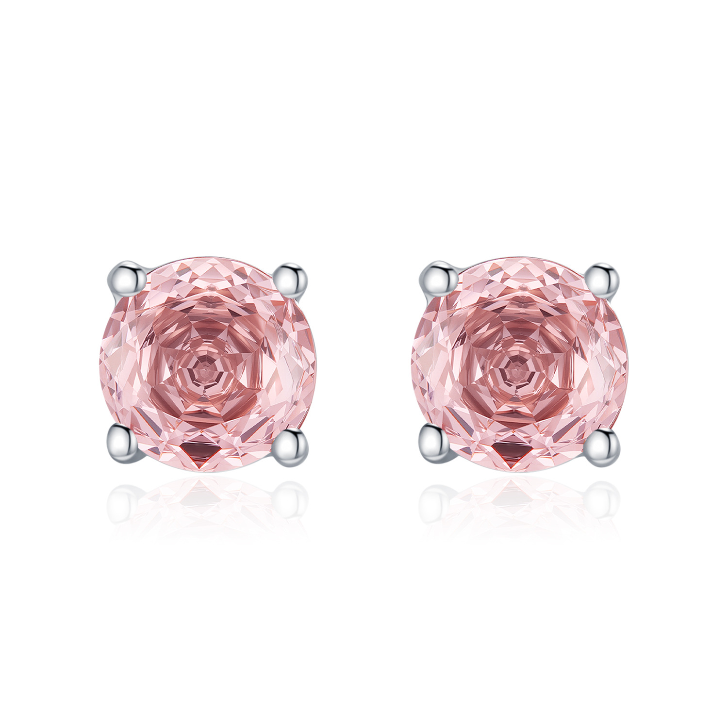 The S925 Sterling Silver Morgan Orange Rose Cut Diamond-Like Earrings - Image 5