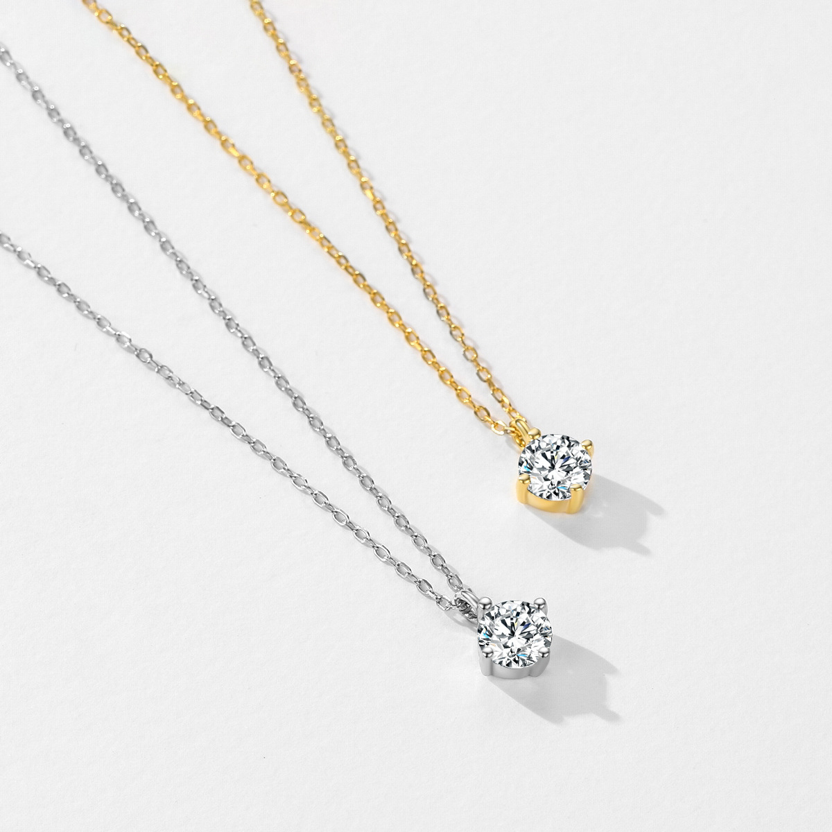 The 925 Sterling Silver Single Diamond Collarbone Chain - Image 4