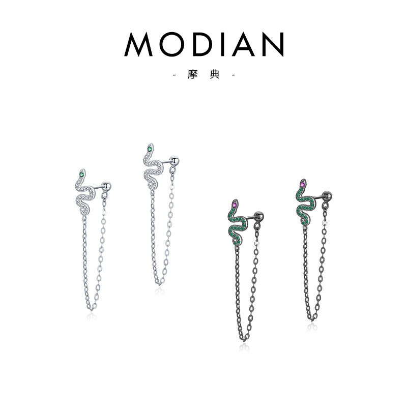 The S925 Silver Tassel Snake Earrings - Image 5