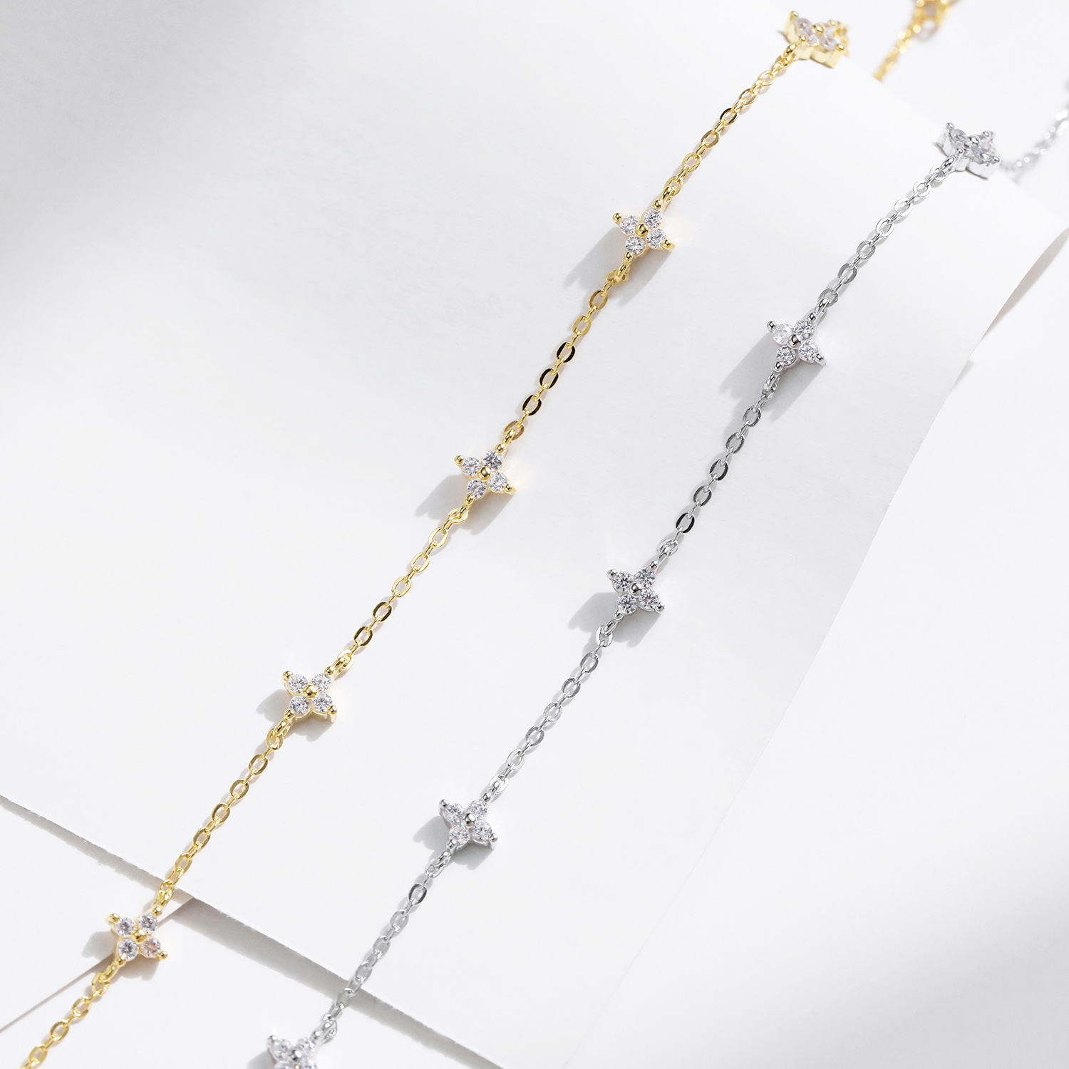The Four Leaf Clover Diamond Sterling Silver Bracelet - Image 4