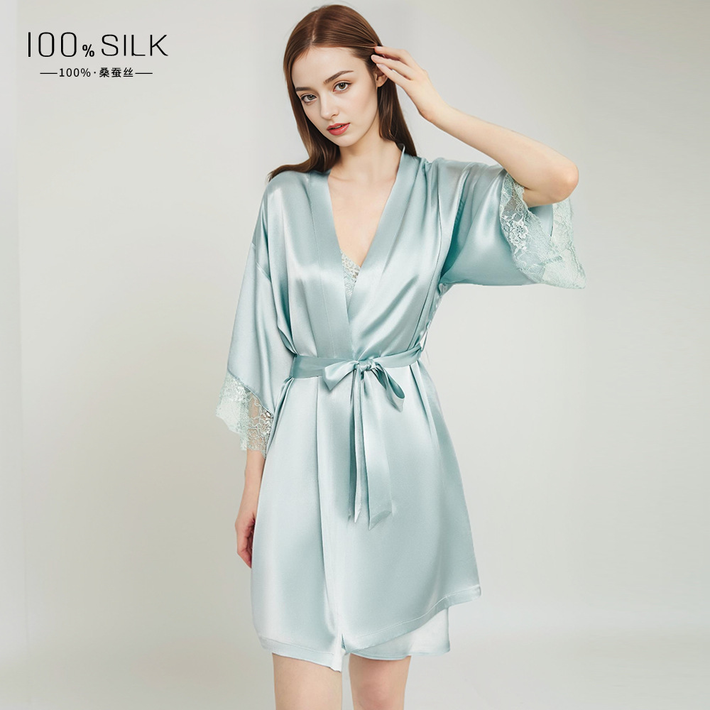 The 100% Mulberry Silk Sleep Dress and Robe Set - Image 3