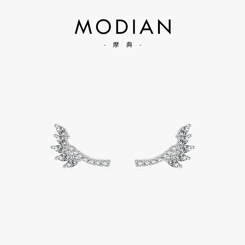 The S925 Sterling Silver Leaf Earrings