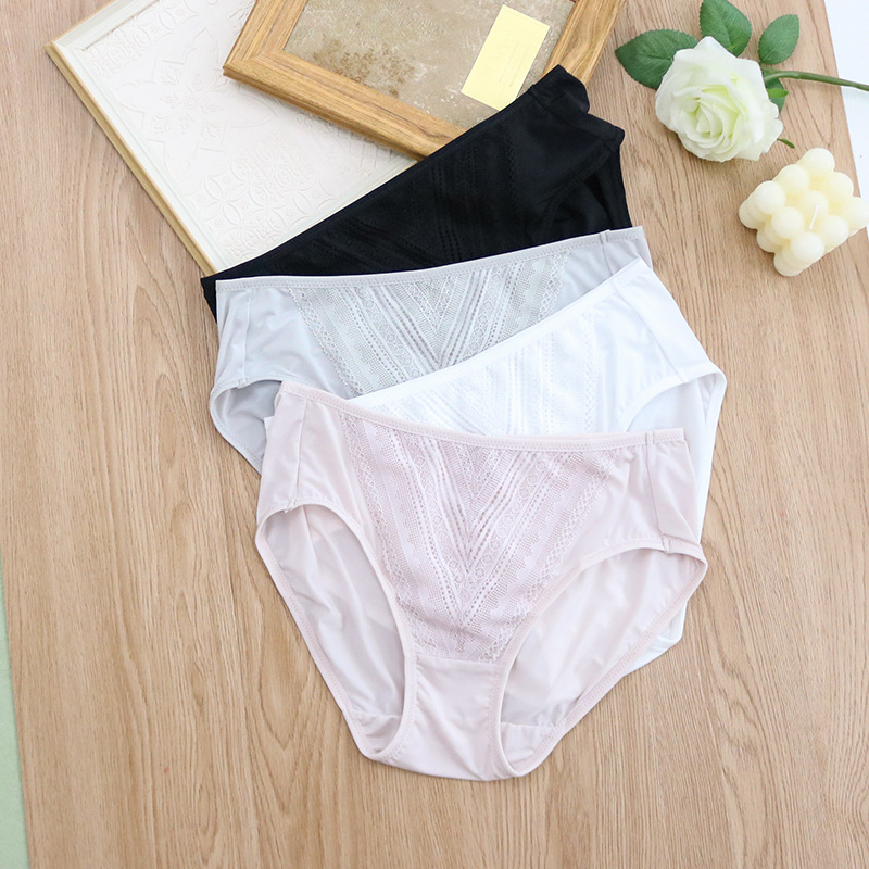 The Silk Lace Trim Mid-Rise Panties
