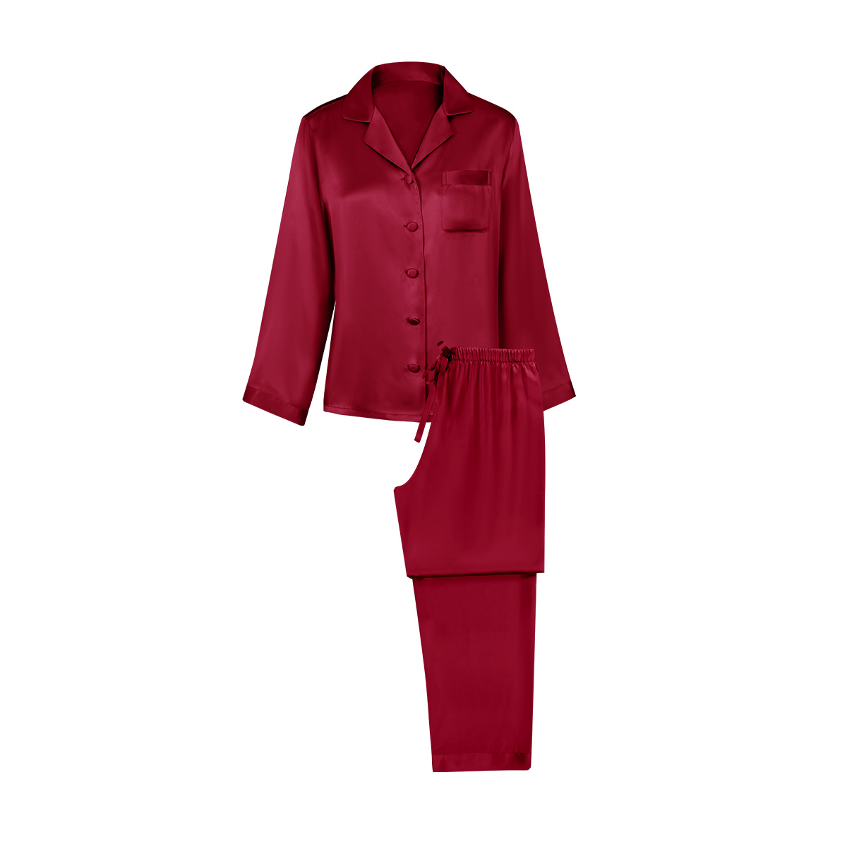 The 100% Mulberry Silk Long Sleeve Pajama Set - Image 2