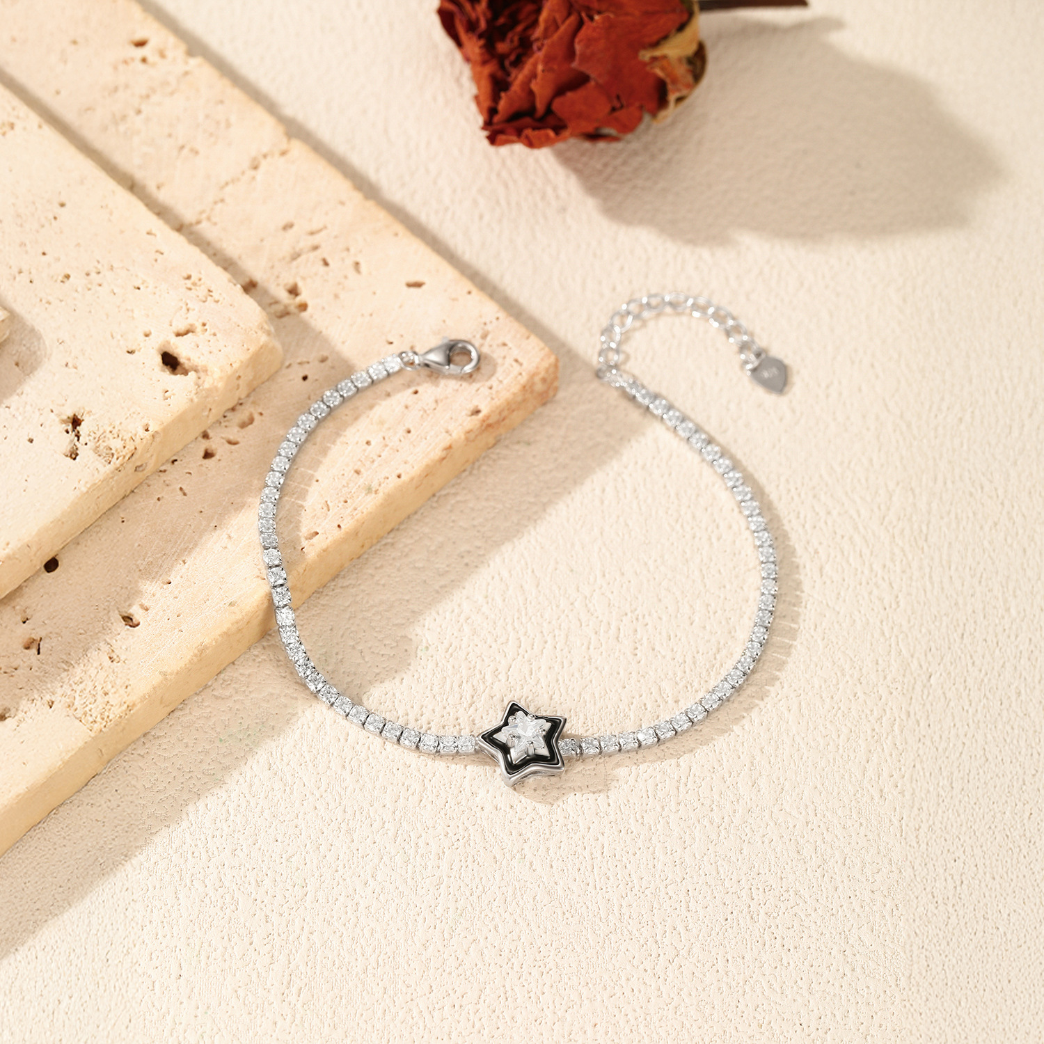 The S925 Sterling Silver Star Tennis Bracelet - Image 4