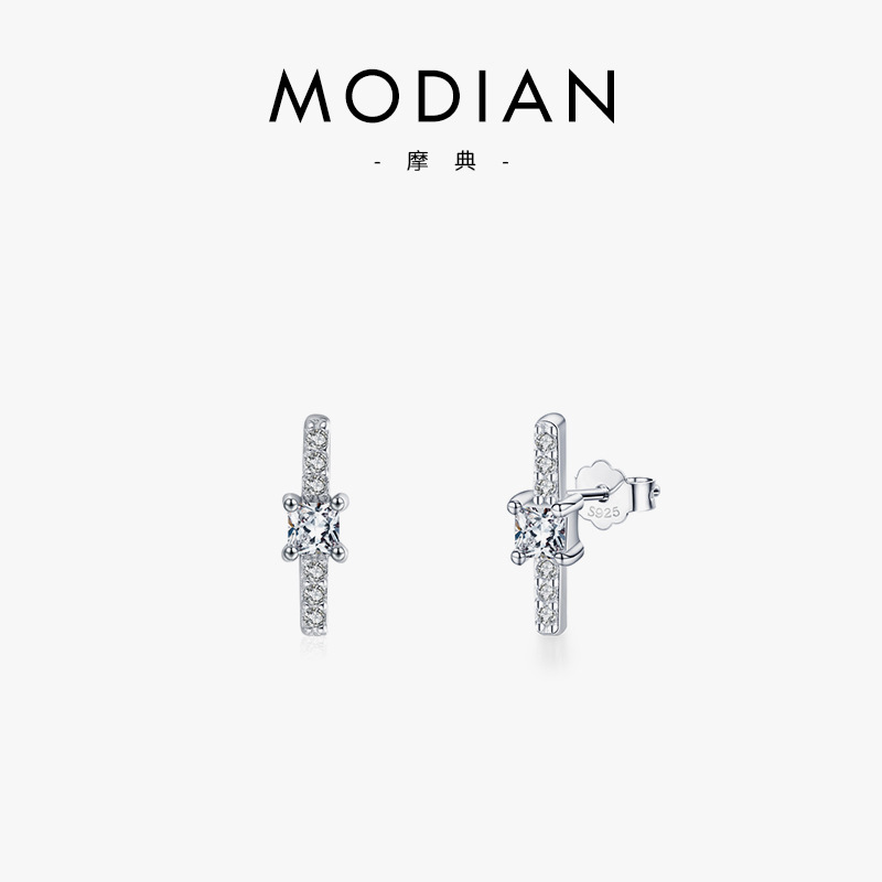 The S925 Sterling Silver Zircon Stud Earrings