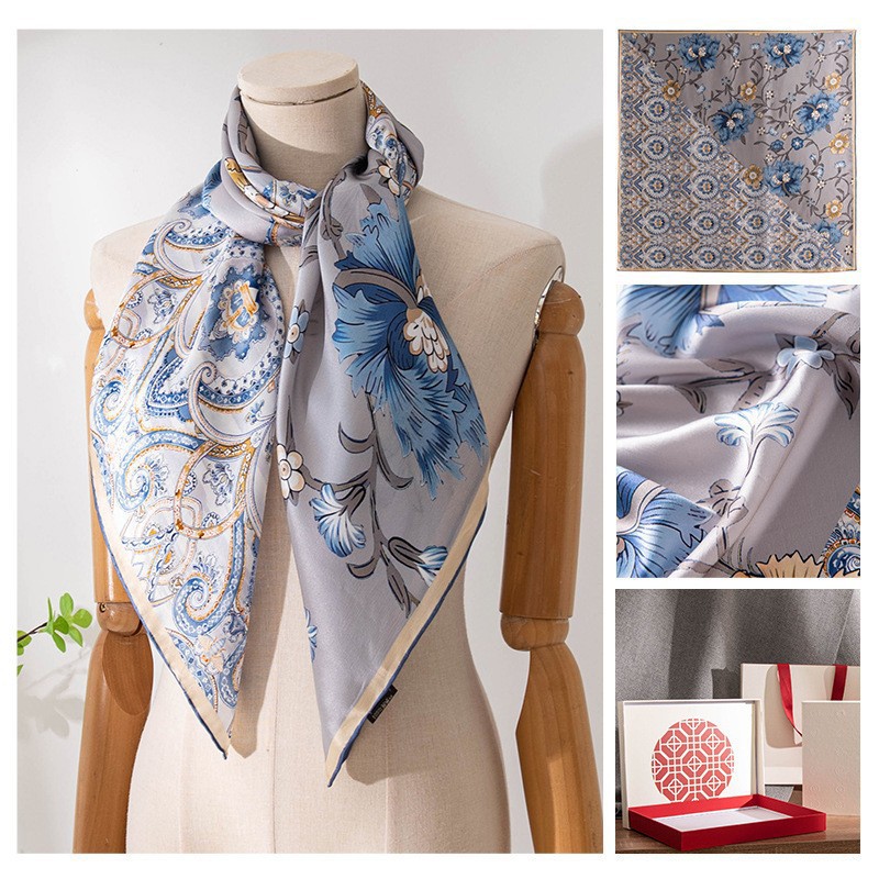 The Printed Mulberry Silk Neck Scarf - Image 4