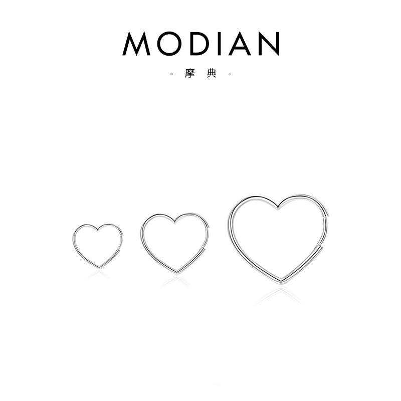 The S925 Sterling Silver Heart Hoop Earrings - Image 5