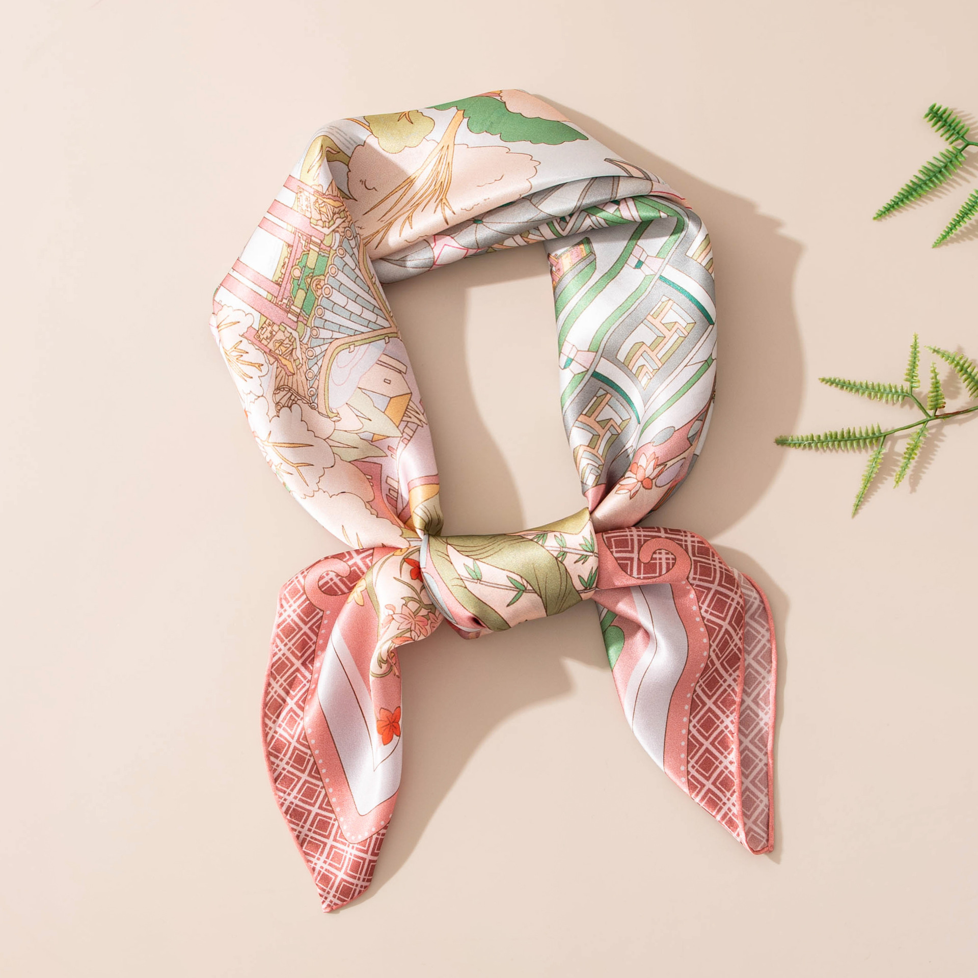 The Pure Mulberry Silk Print Neck Scarf - Image 4