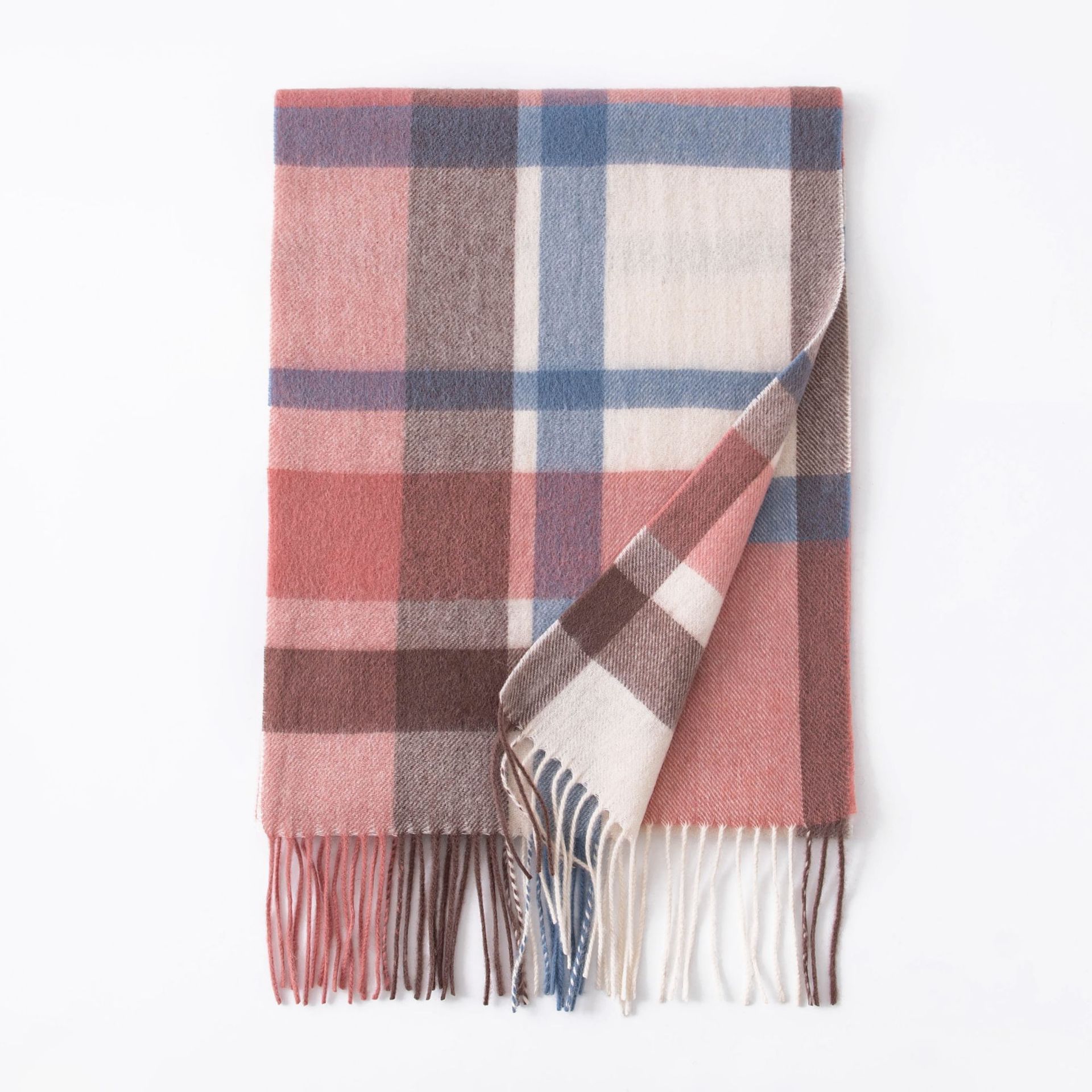 FHY24-7033-8 Pink Coffee Blue Plaid