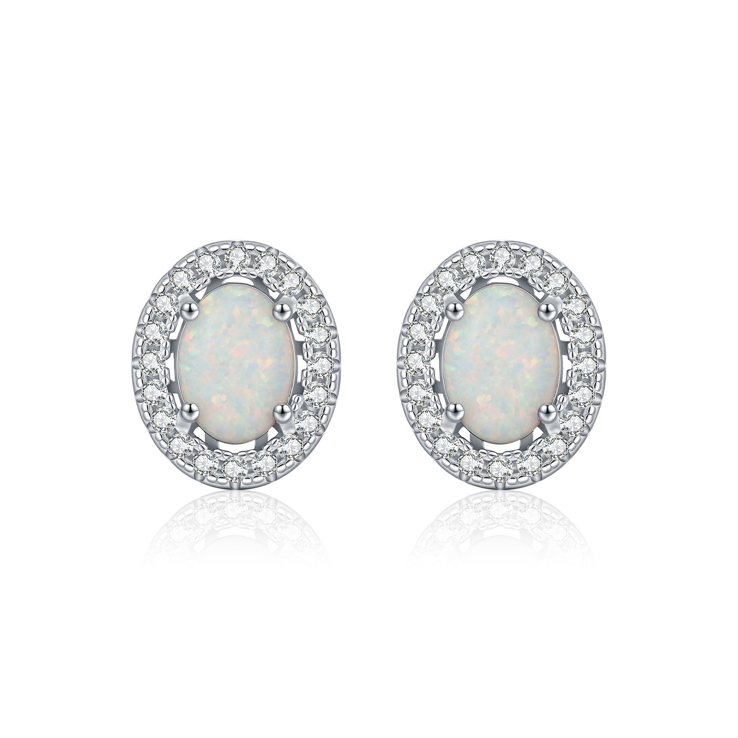 The S925 Sterling Silver Opal Earrings - Image 5