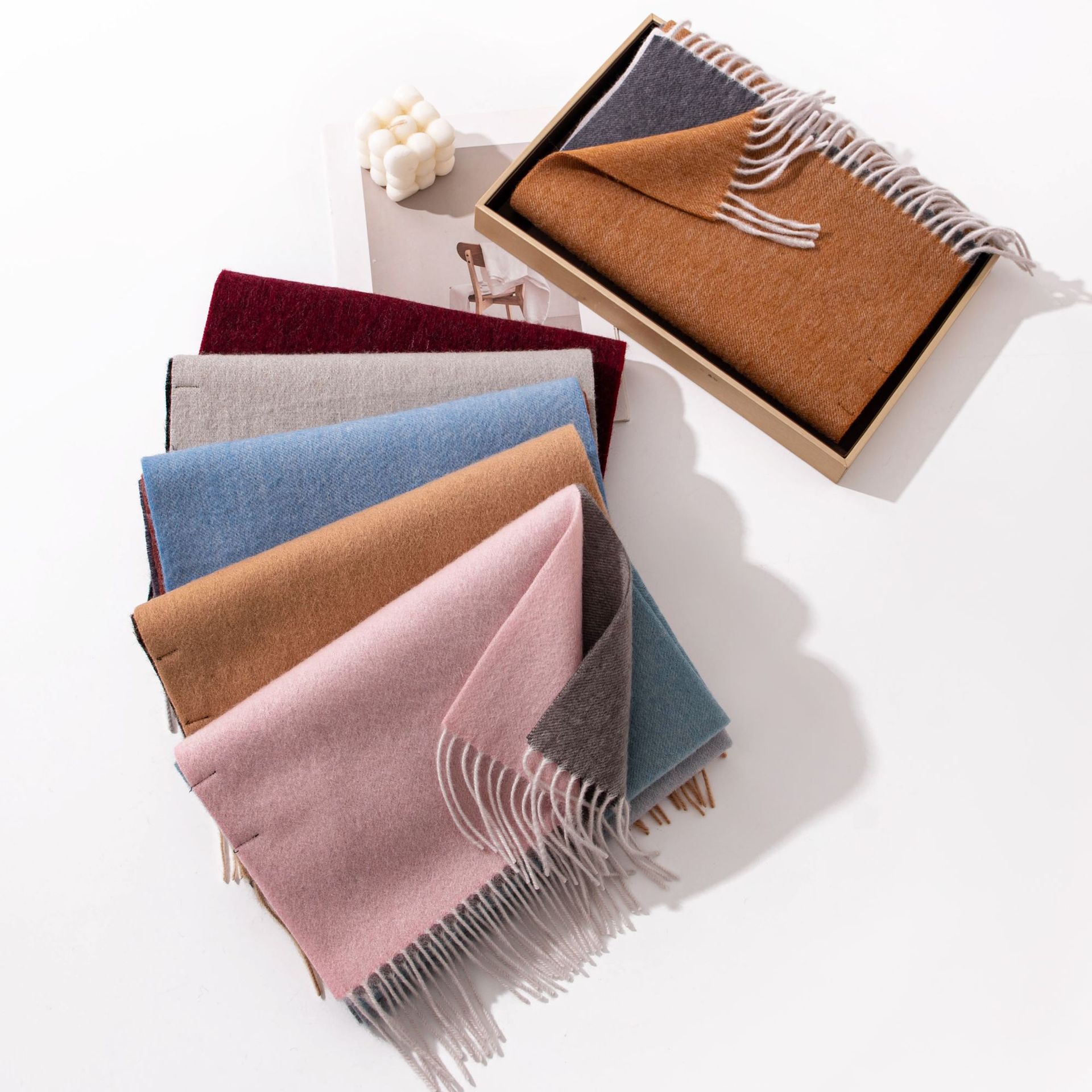 The Pure Wool Double-Sided Reversible Fringe Scarf