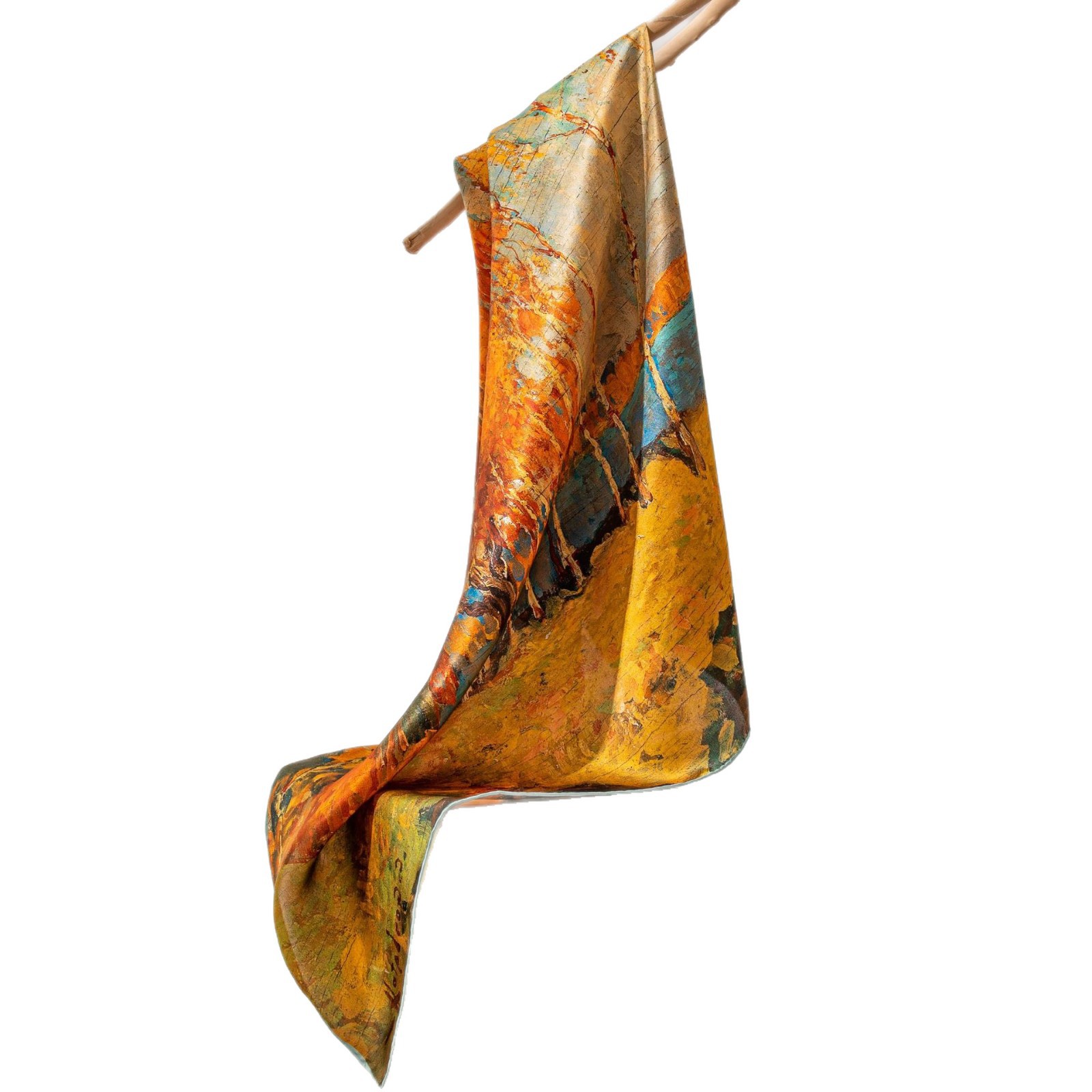 The Mulberry Silk Gold Square Neck Scarf - Image 5