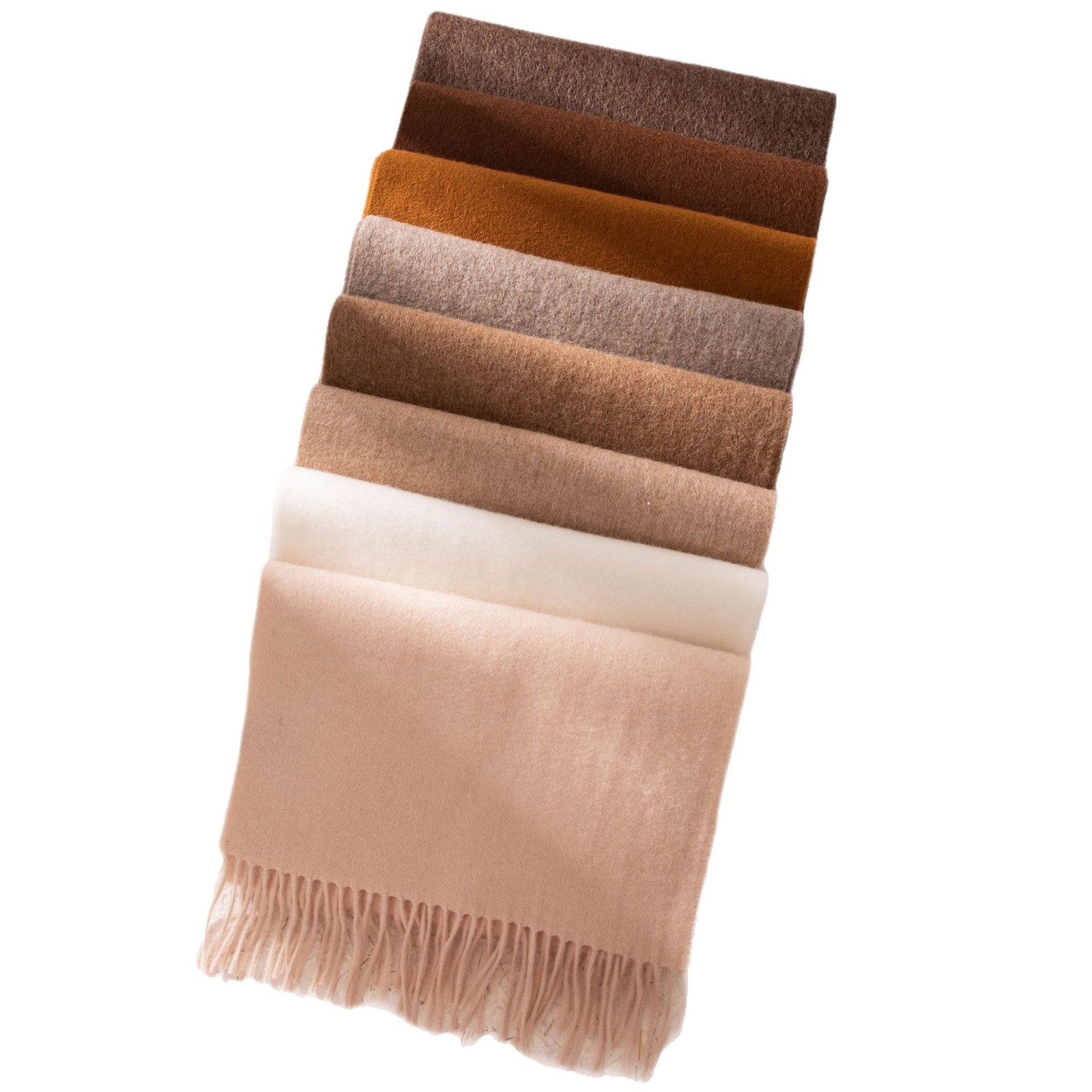 The Solid Color Wool Scarf with Fringe - Image 5