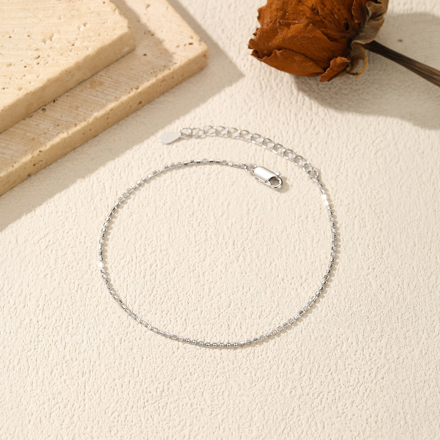 The S925 Sterling Silver Round Bead Bracelet - Image 4