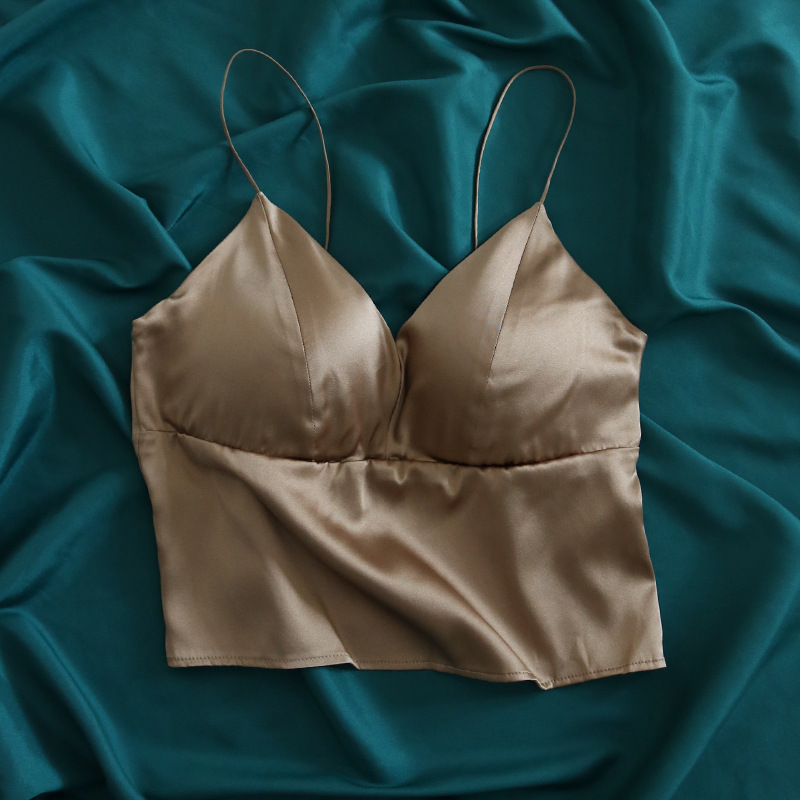 The Silk Satin Backless Camisole with Built-in Bra - Image 4
