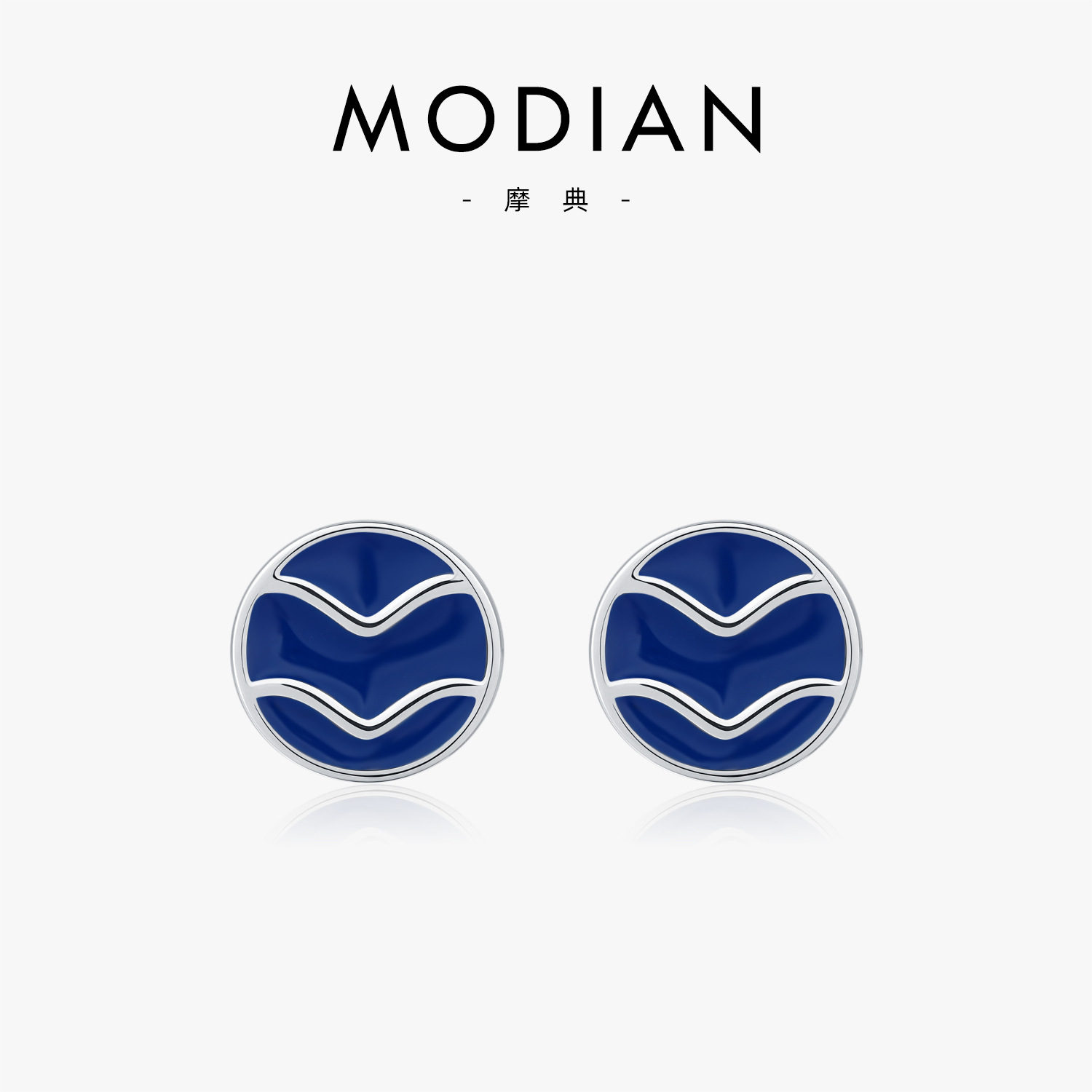 The S925 Silver Vintage Wave Badge Earrings