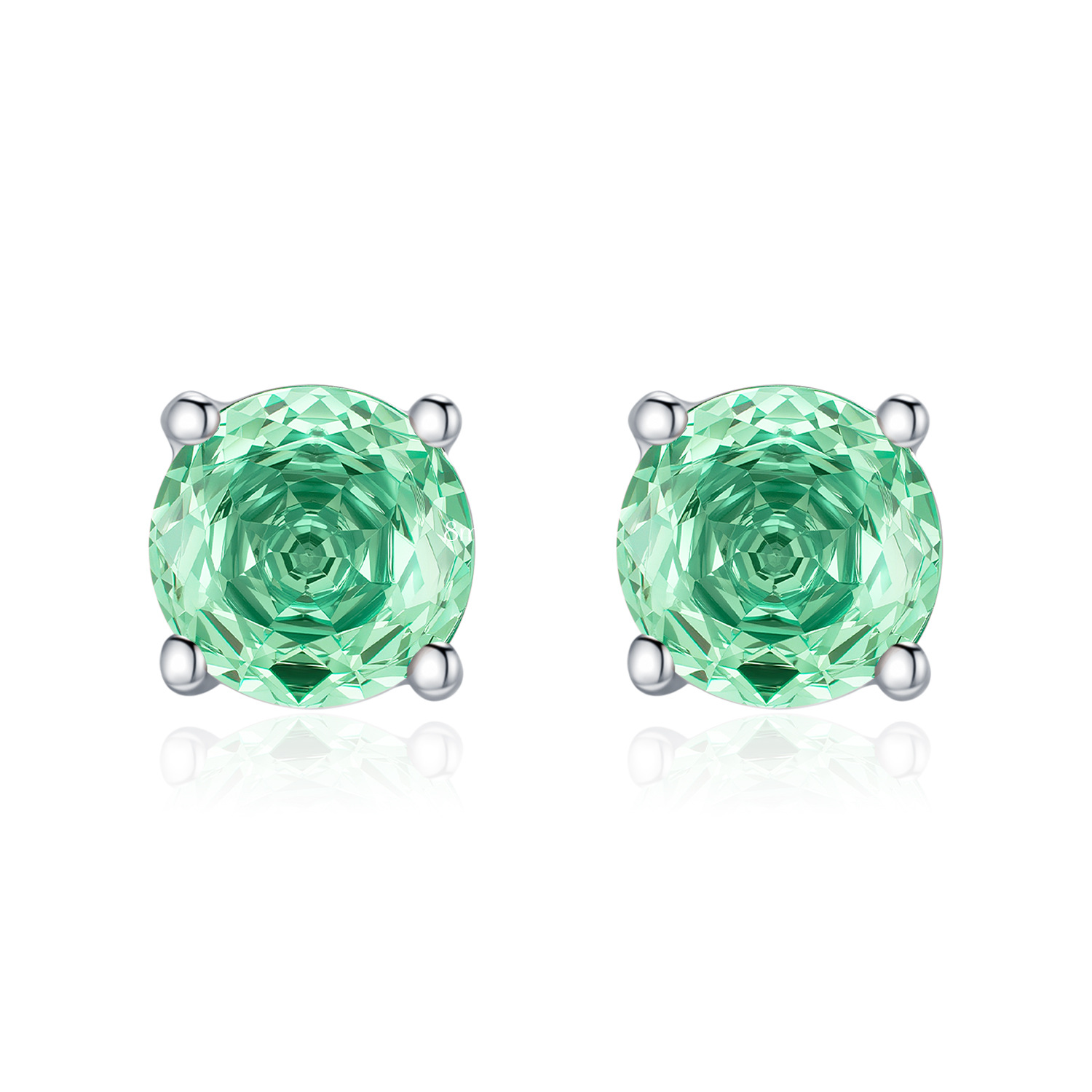 The S925 Sterling Silver Paraiba Rose Cut Earrings - Image 5
