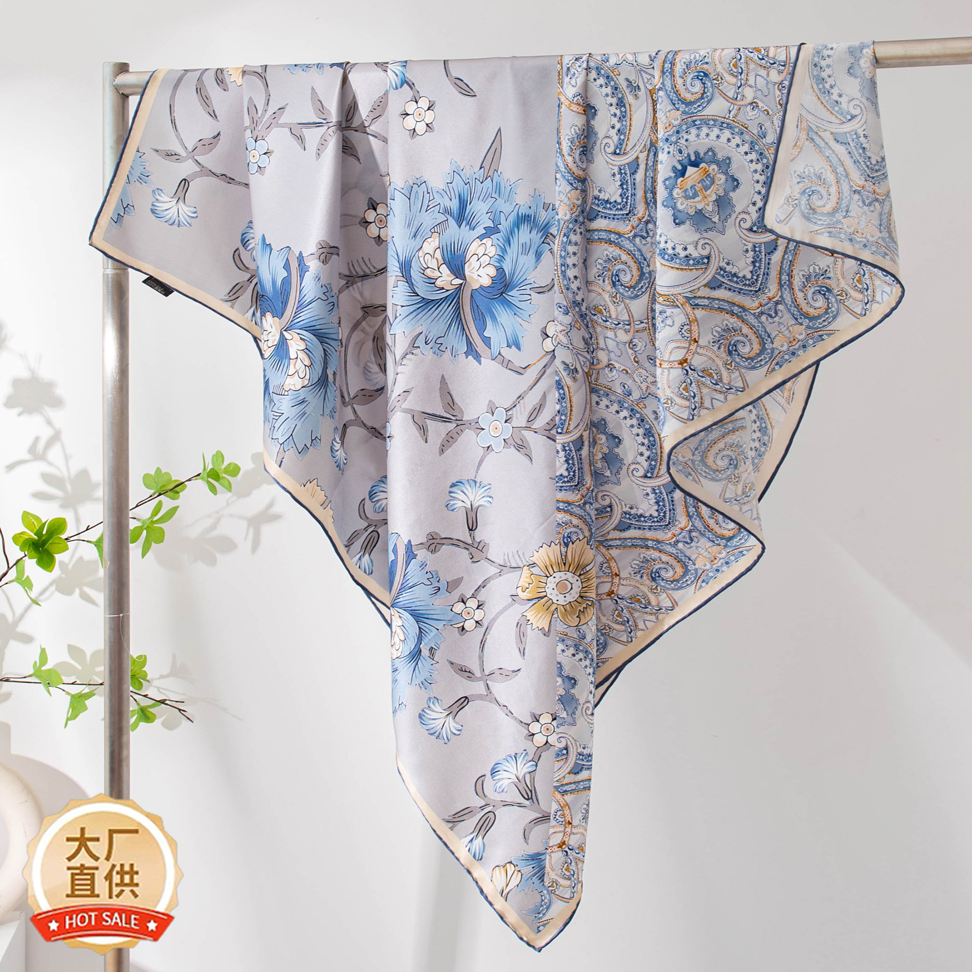 The Printed Mulberry Silk Neck Scarf